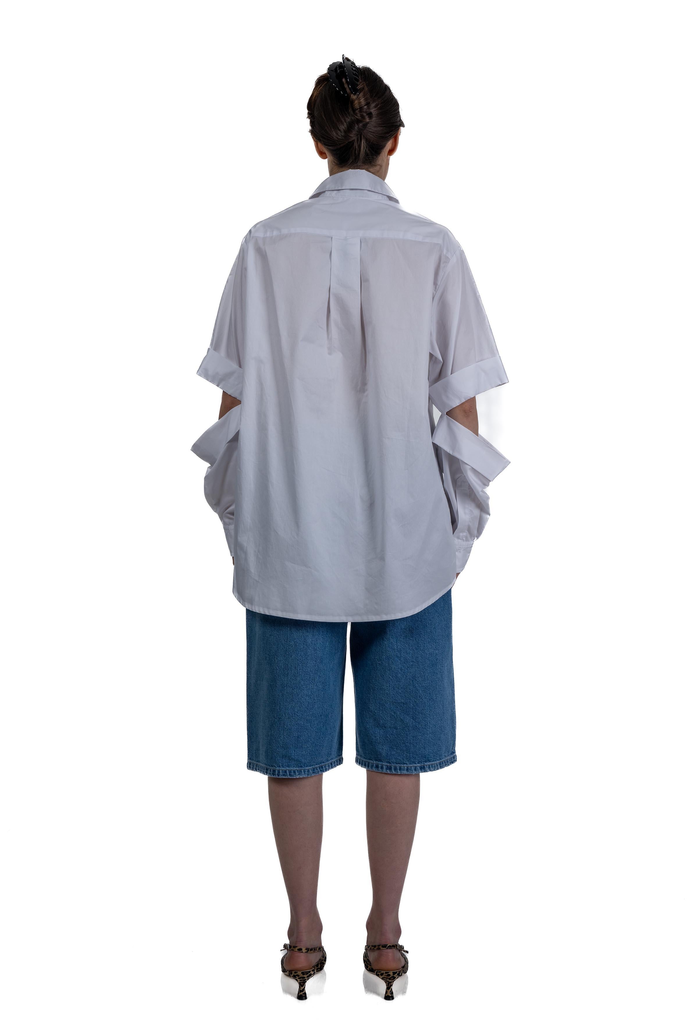 Camicia Tita over bianca cut-out TITA BA735 WHITE Balossa