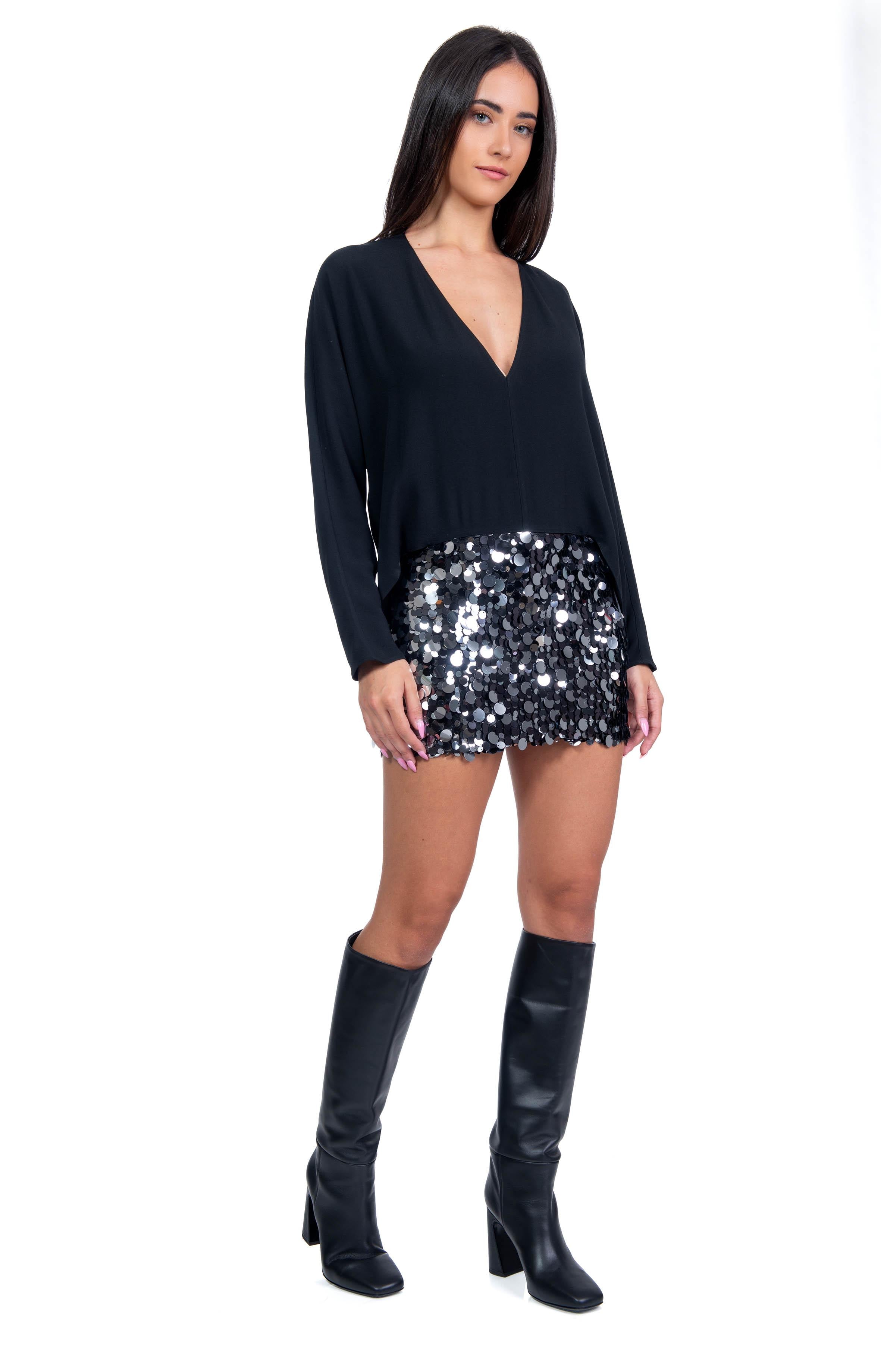 Mini abito paillettes J4071058 N JUCCA