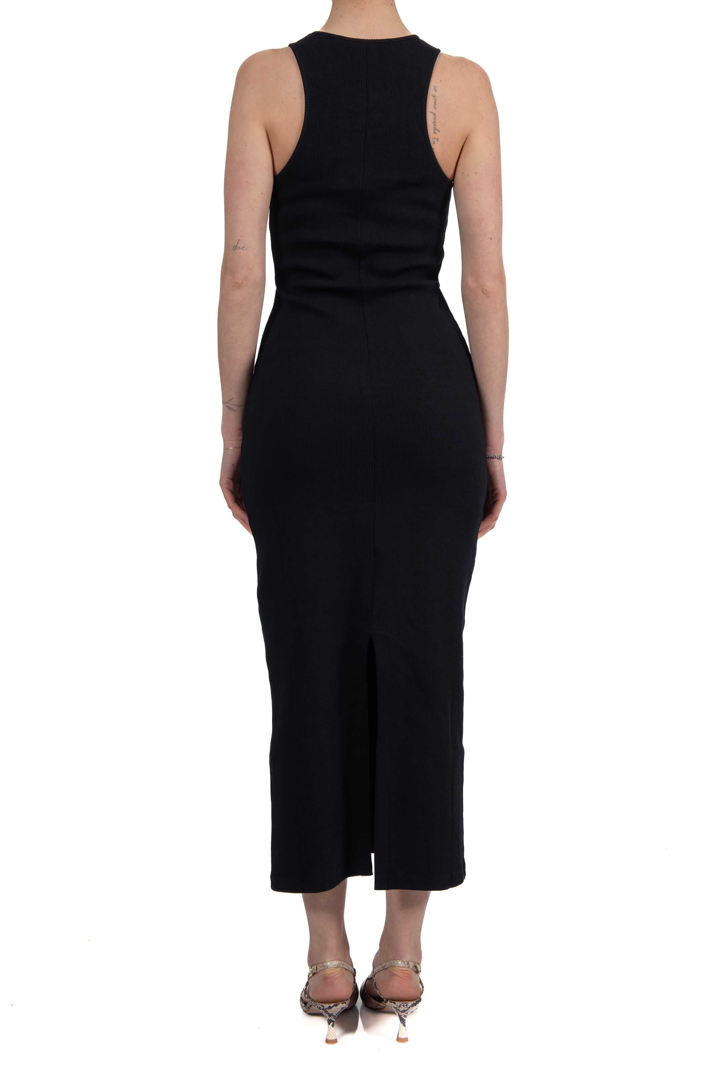 Abito lungo a costine in jersey nero 42355 NERO FEDERICA TOSI