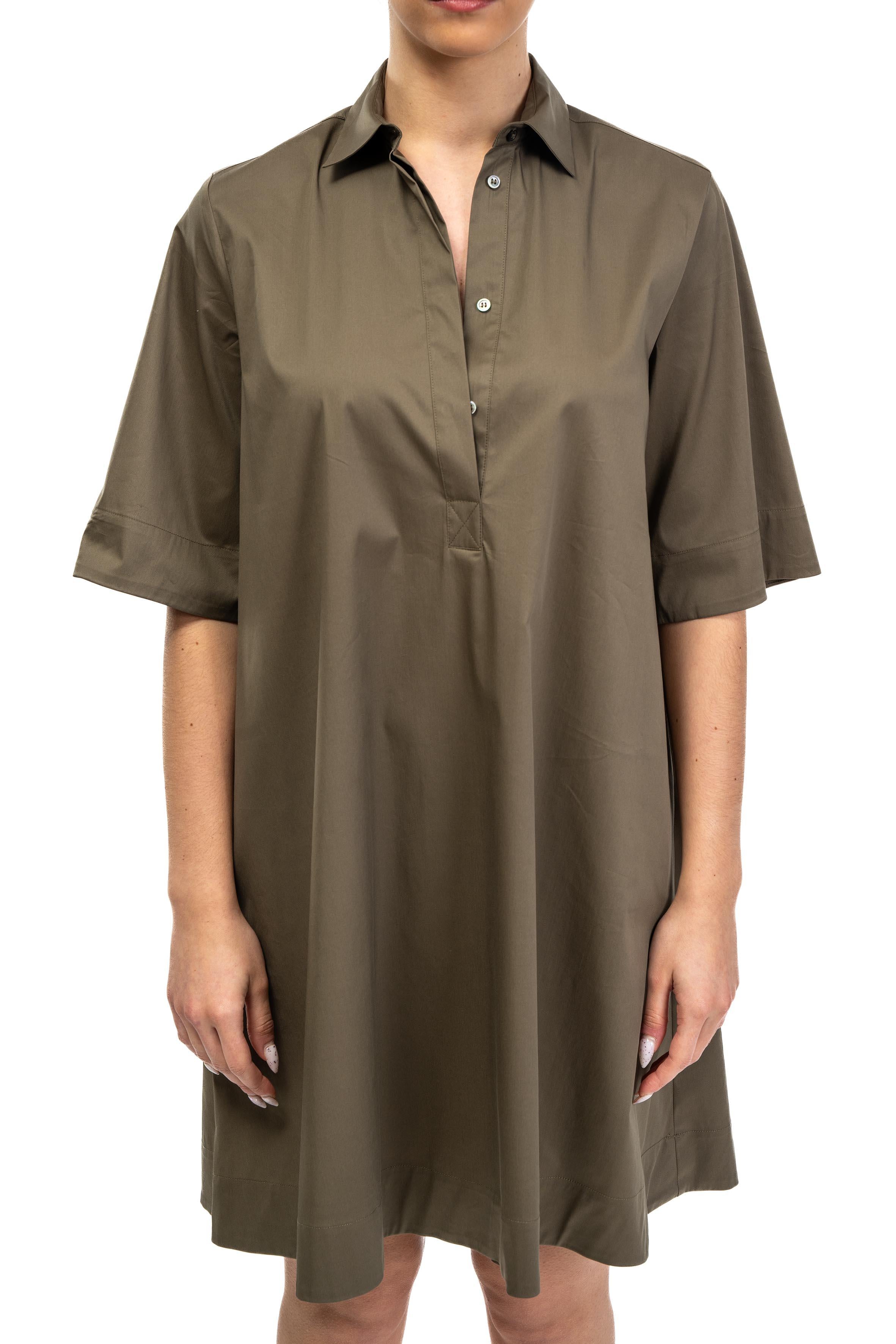 Abito midi in cotone verde militare 4007 4674 M ALICE MILLER