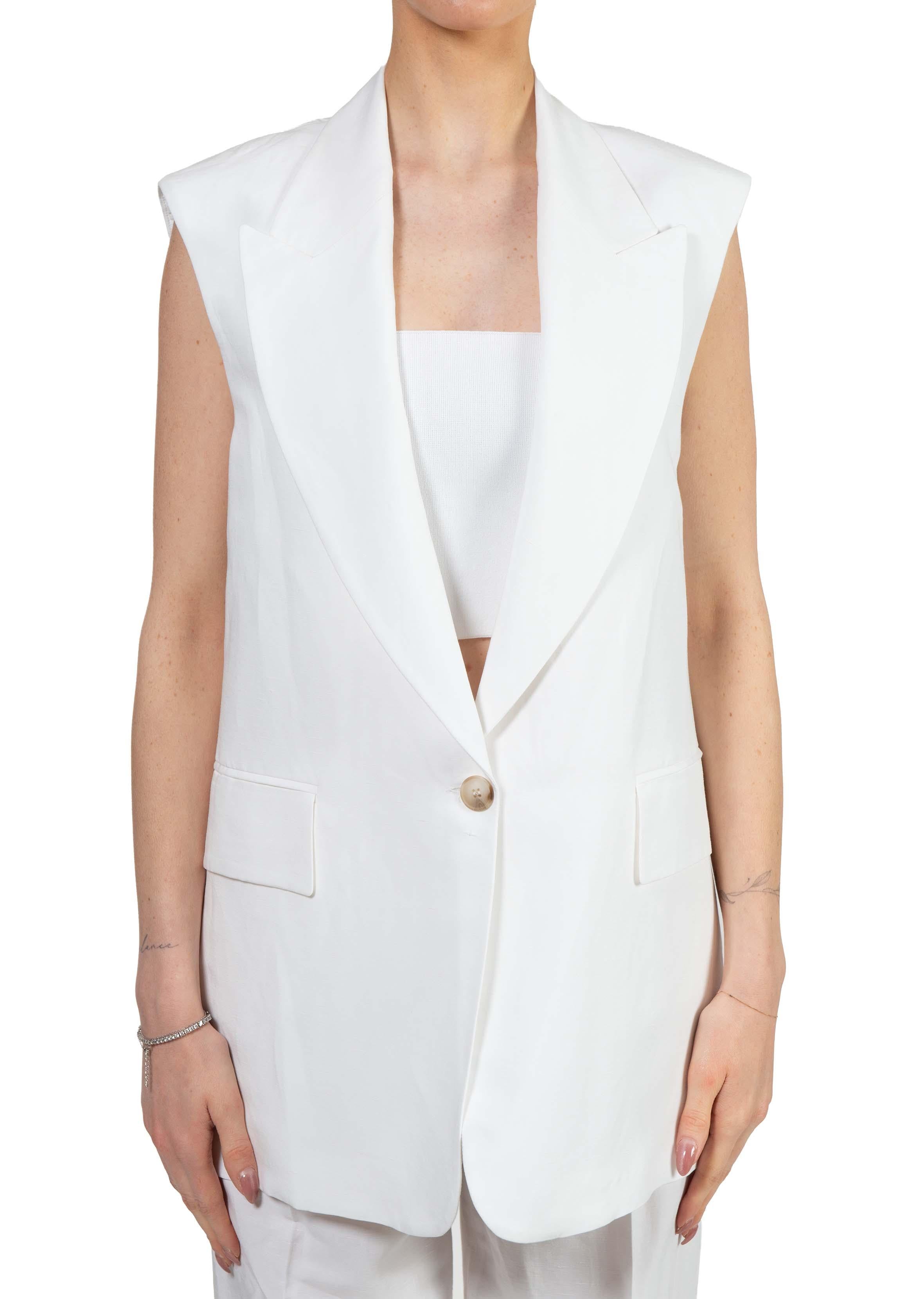 Gilet smanicato bianco 3798 2973 BIANCO ALICE MILLER