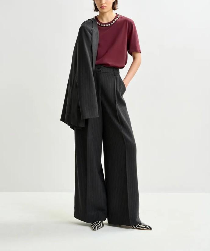 T-shirt Intenso bordò INTENSO MAUVE ESSENTIEL ANTWERP