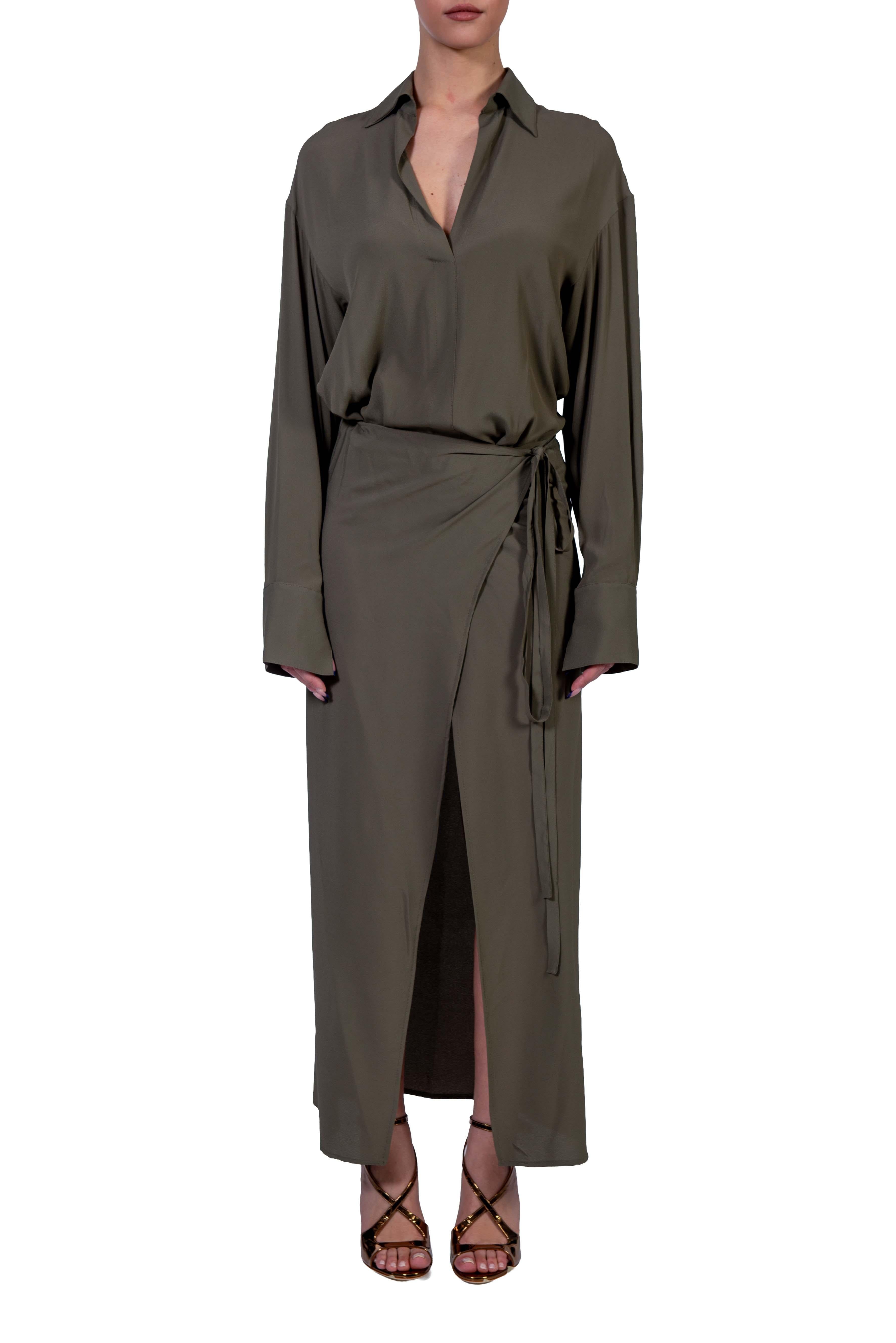Abito lungo pareo verde militare 41202 MILITY FEDERICA TOSI