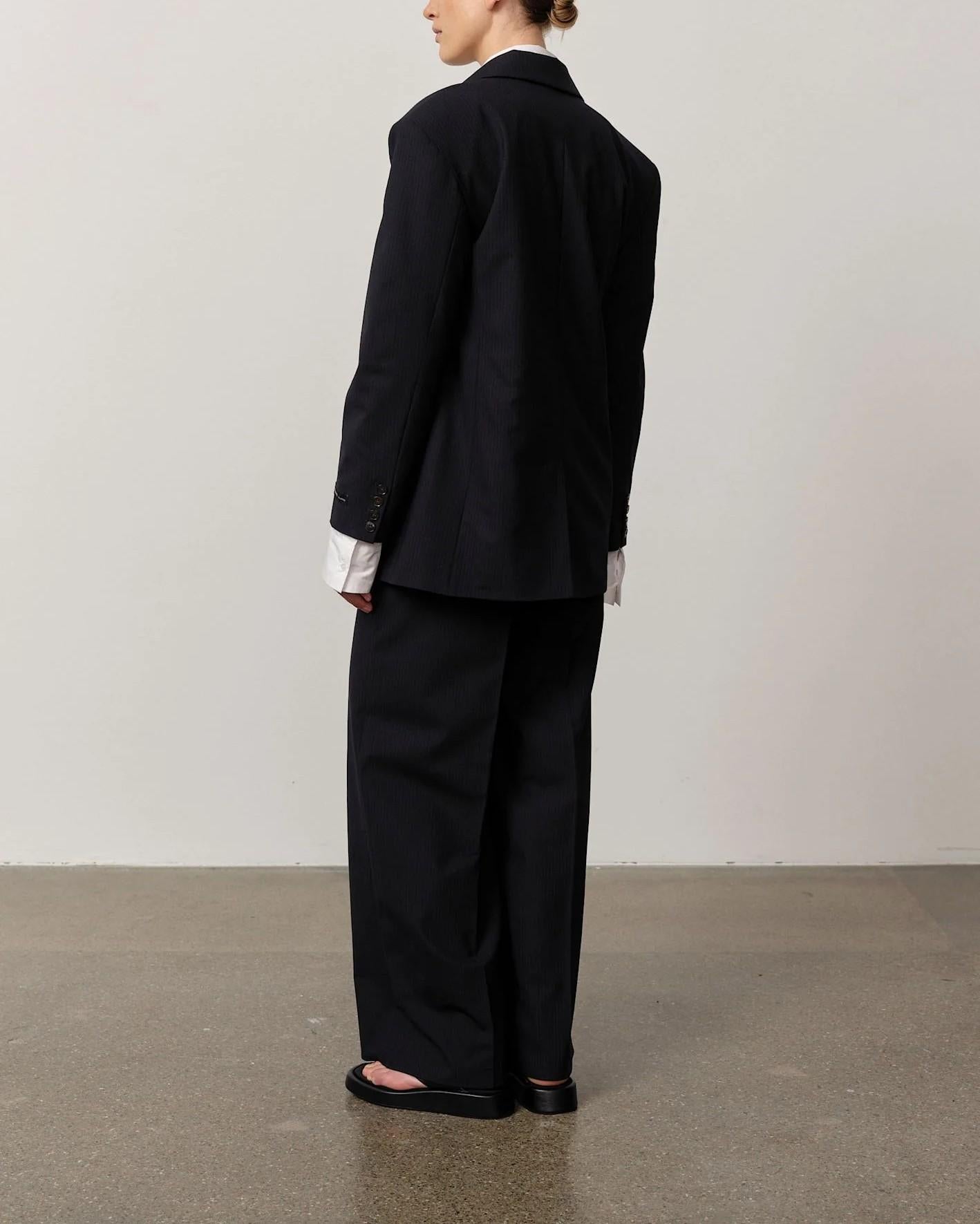 Giacca monopetto gessato YQAGO NAVY HERSKIND