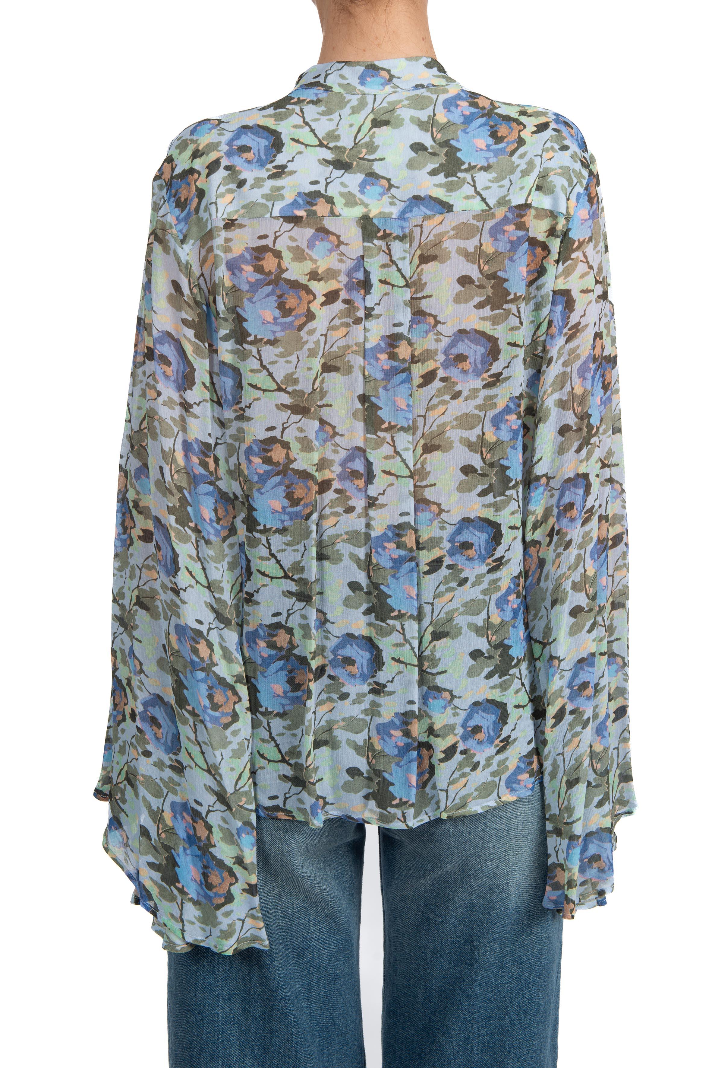 Blusa Tahila stampa fiore TAHILA Y6SS03 ABISSO SEMICOUTURE