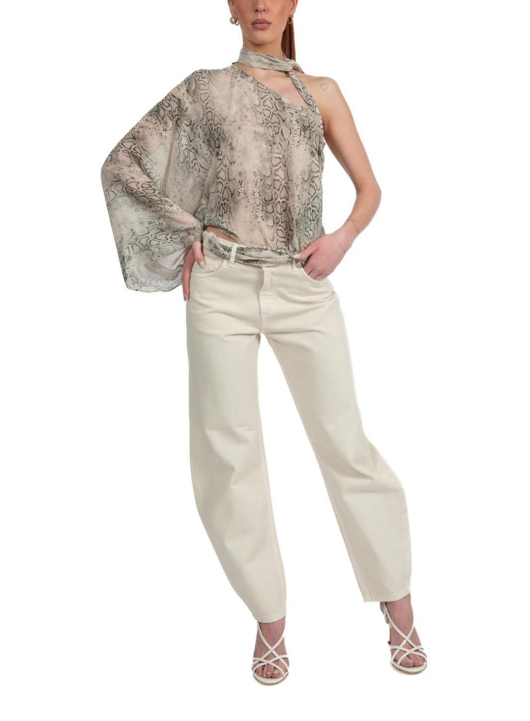 Blusa monospalla pitone 41106 41106 SABBIA FEDERICA TOSI