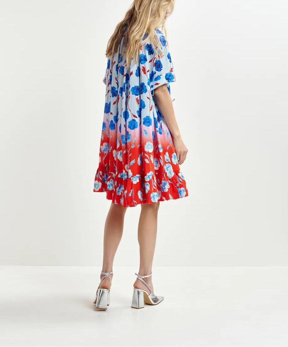 Abito midi heliotrope multicolor HELIOTROPE DENIM BLUE ESSENTIEL ANTWERP