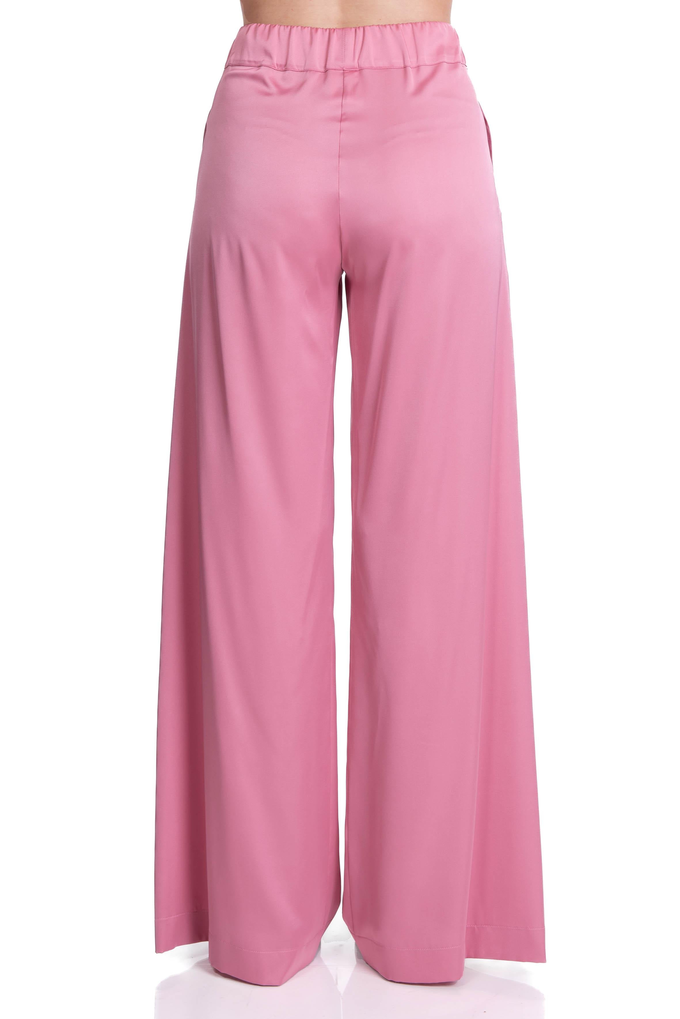 Pantalone palazzo in raso 60657 16 PEONIA D.EXTERIOR