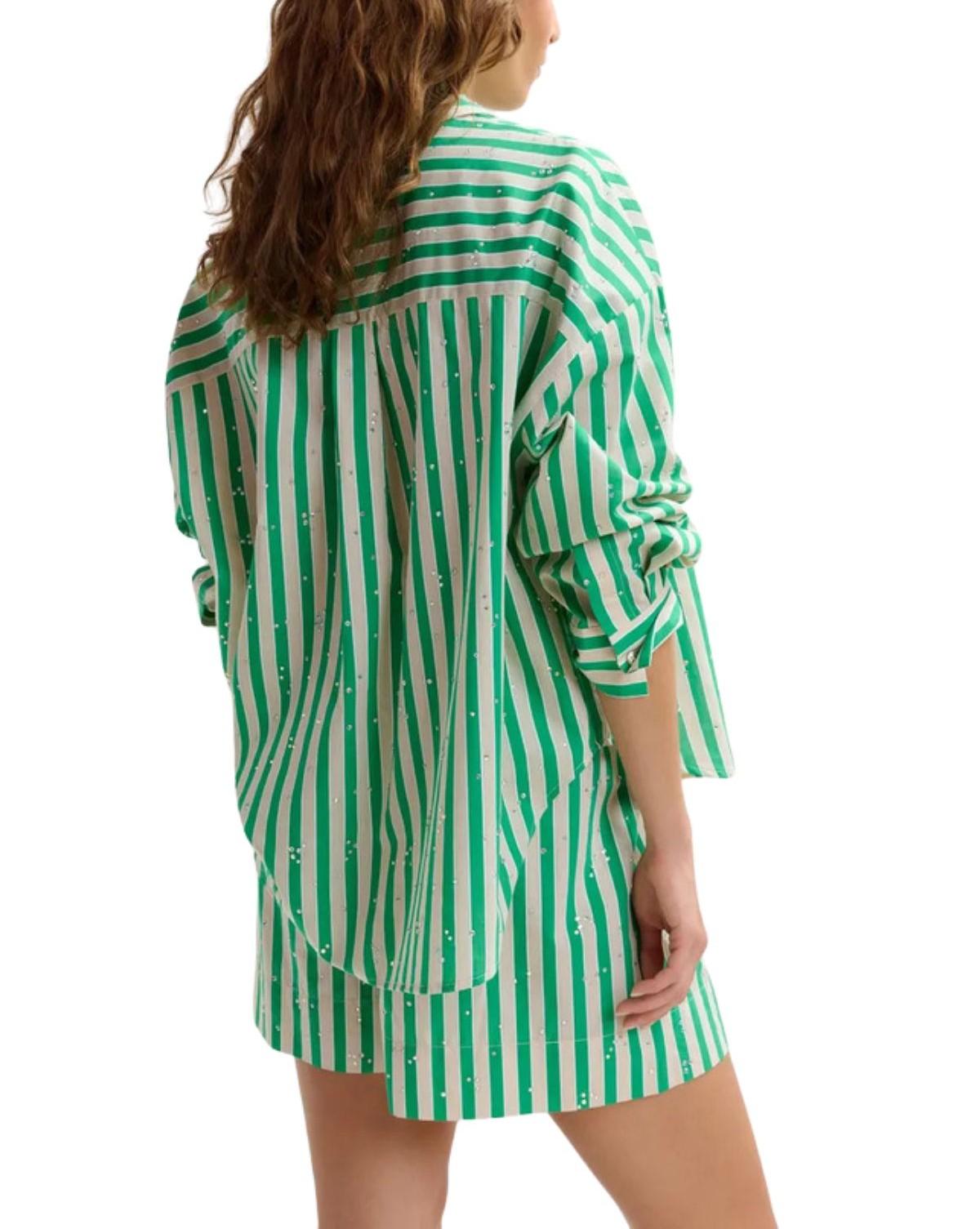 Camicia Jelief a righe verdi JELIEF SHIRT OFF WHITE ESSENTIEL ANTWERP