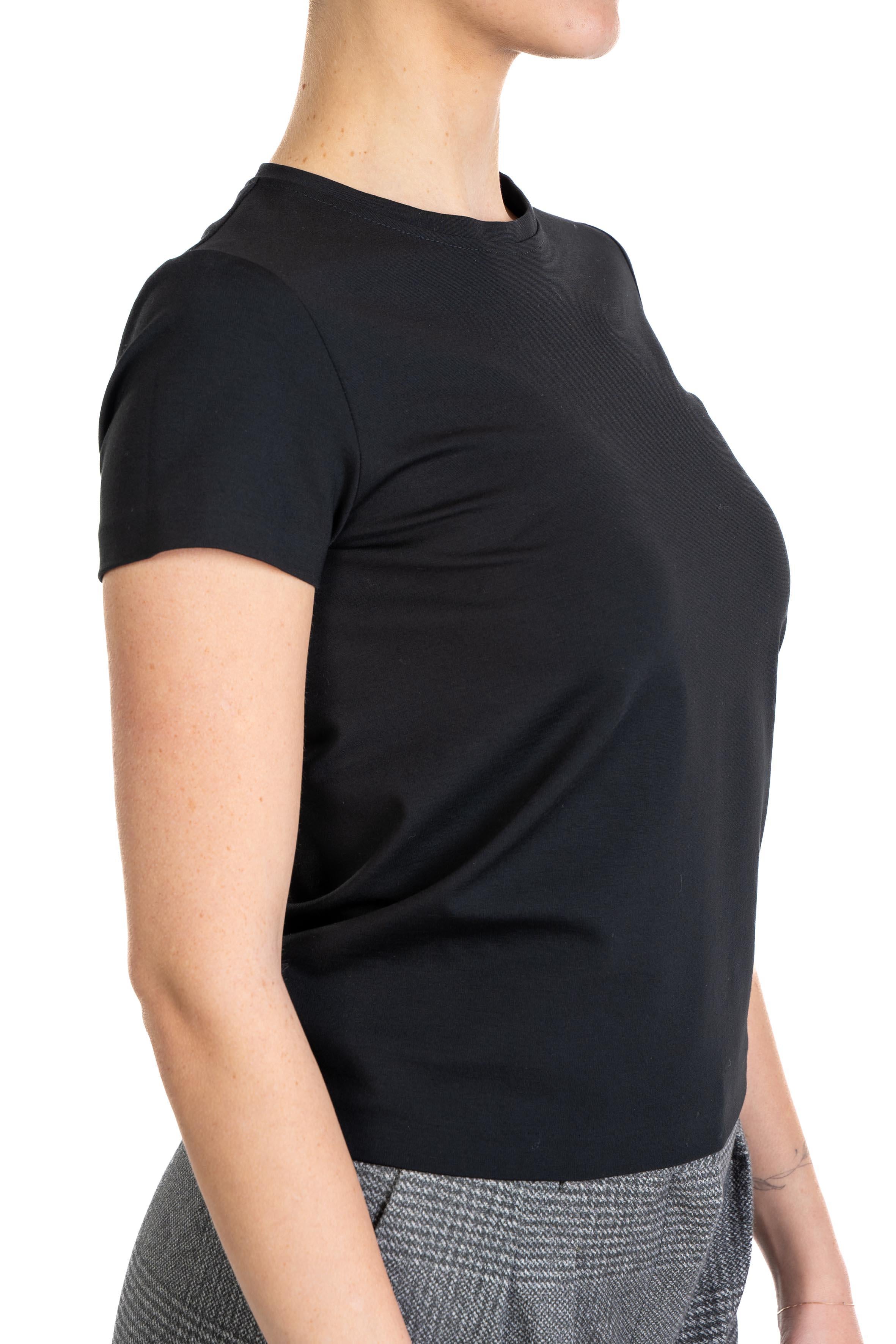 T-shirt nera in tessuto tecnico. 4631 4376 NERO ALICE MILLER