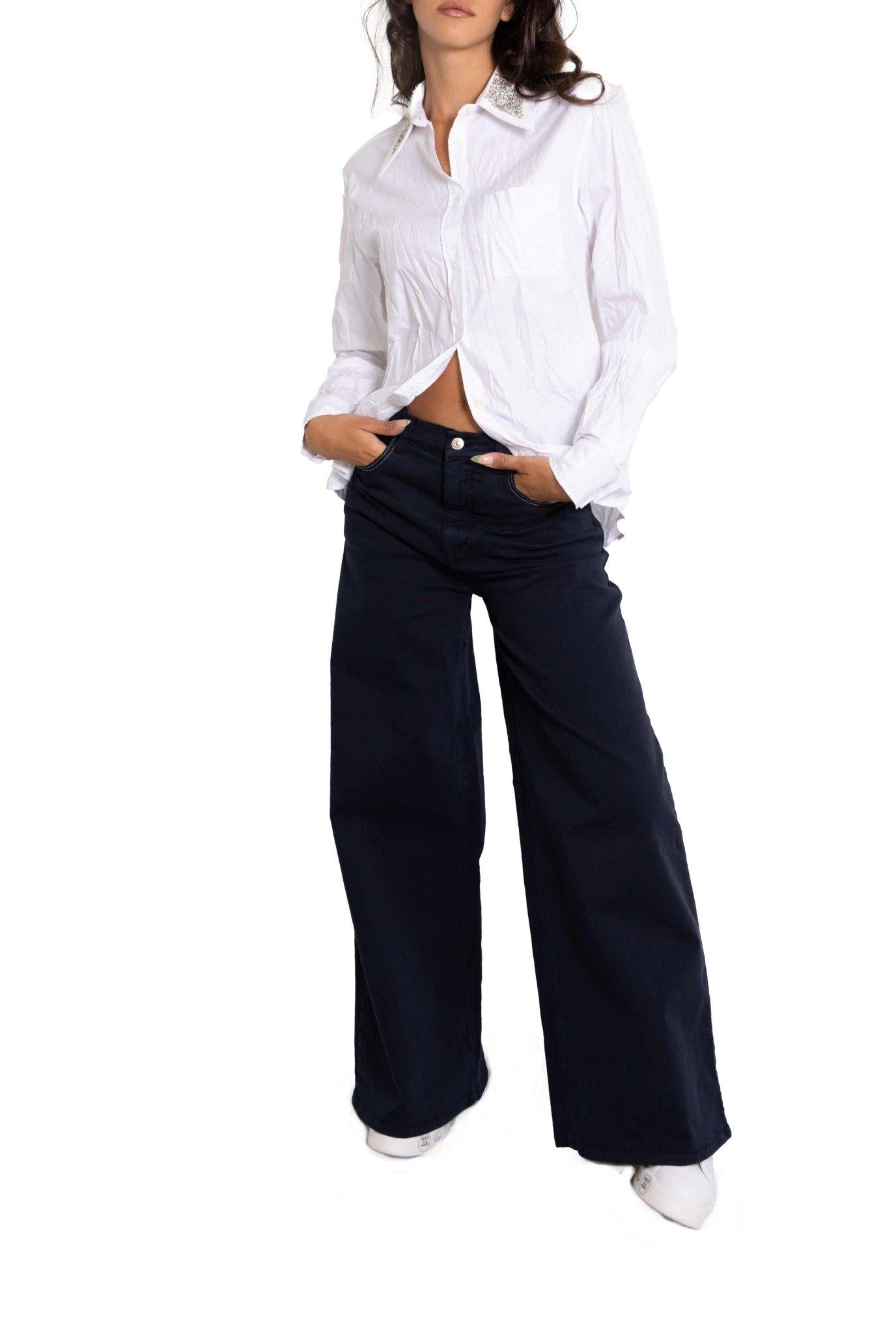 Camicia effetto stropicciata bianca G021 B N° 21