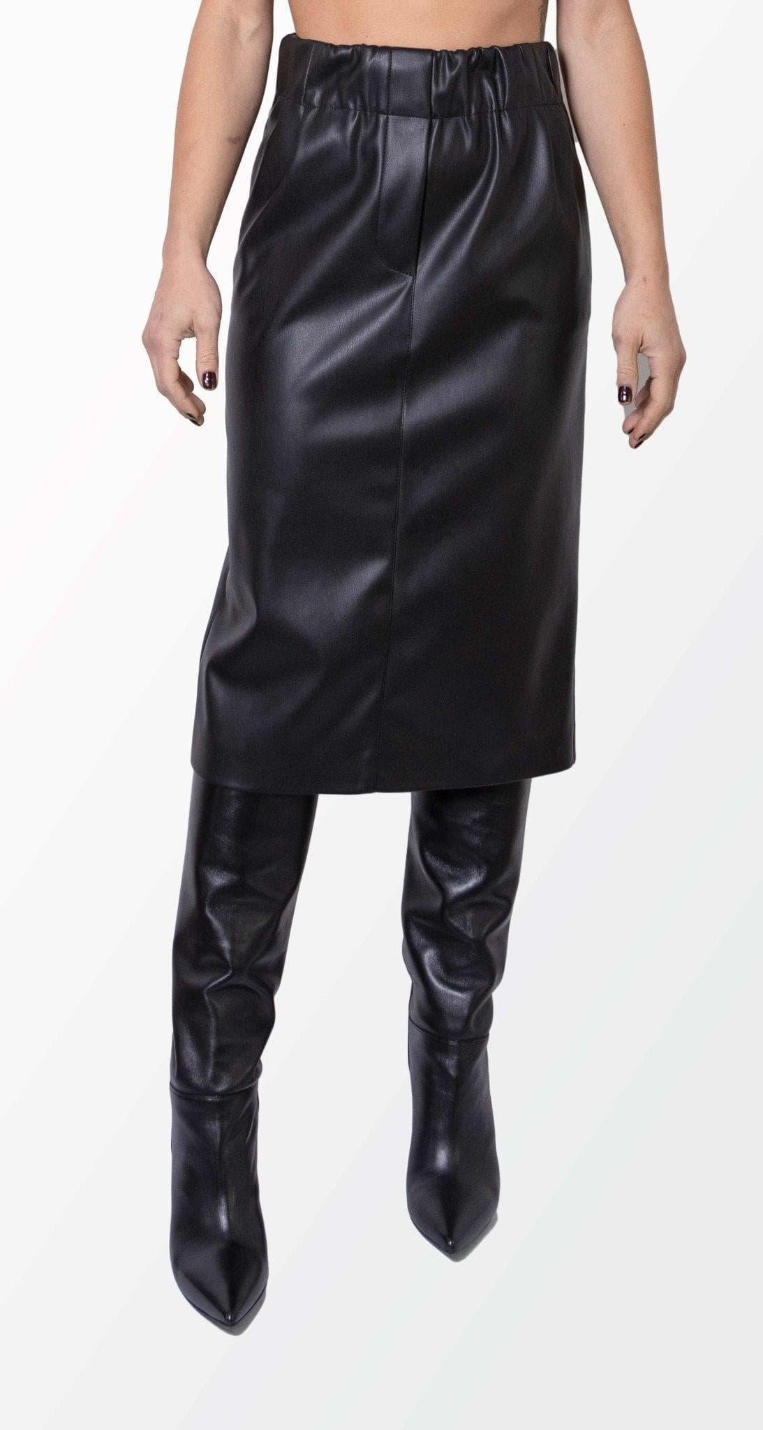 Gonna midi in ecopelle nero 3343 3044 N ALICE MILLER