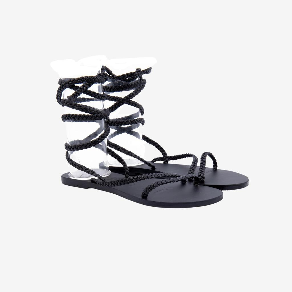 Sandalo flat nero P49 Y0 N MANEBI