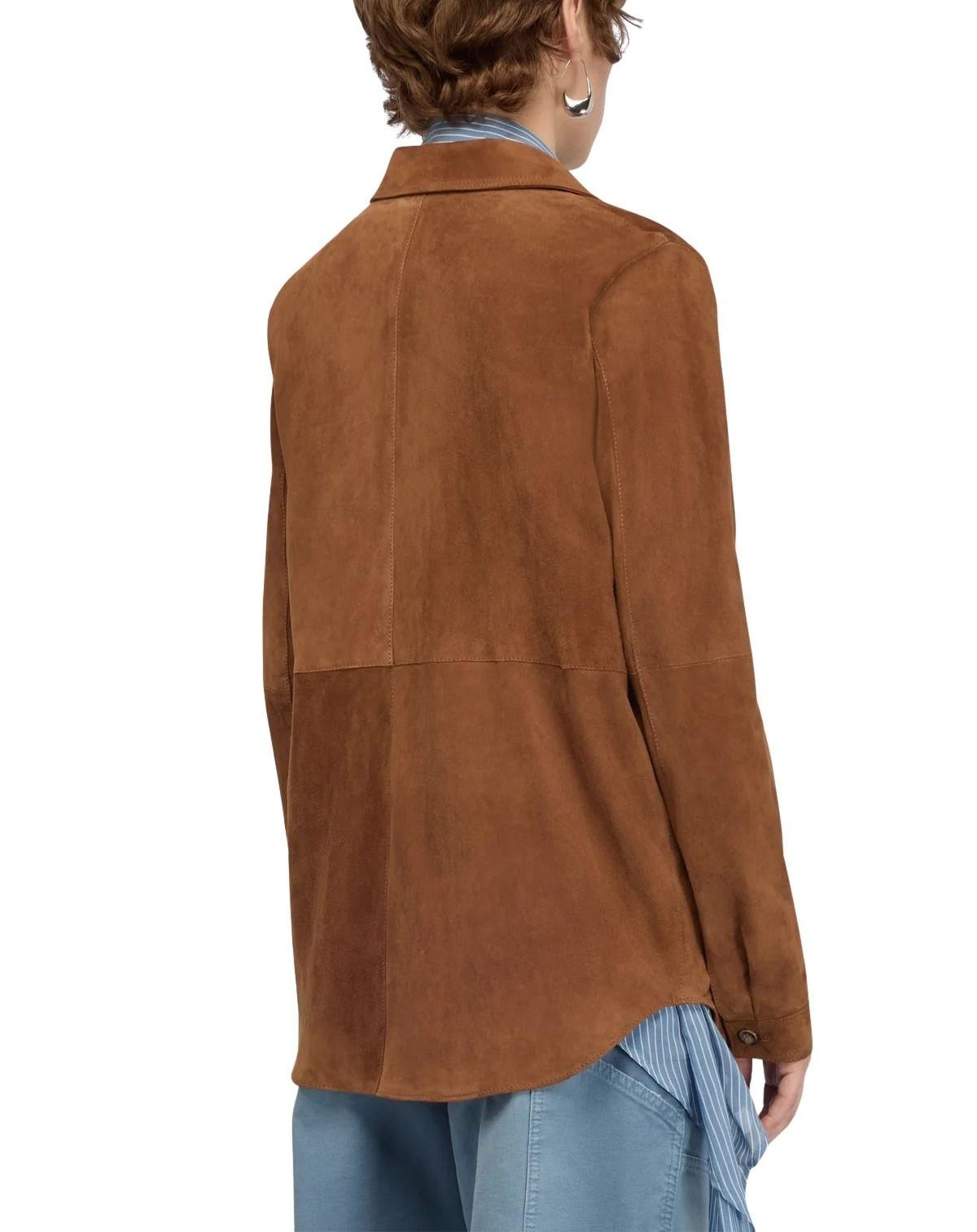 Camicia Filipa in suede FILIPA Y6ST01 NOCCIOLA SEMICOUTURE