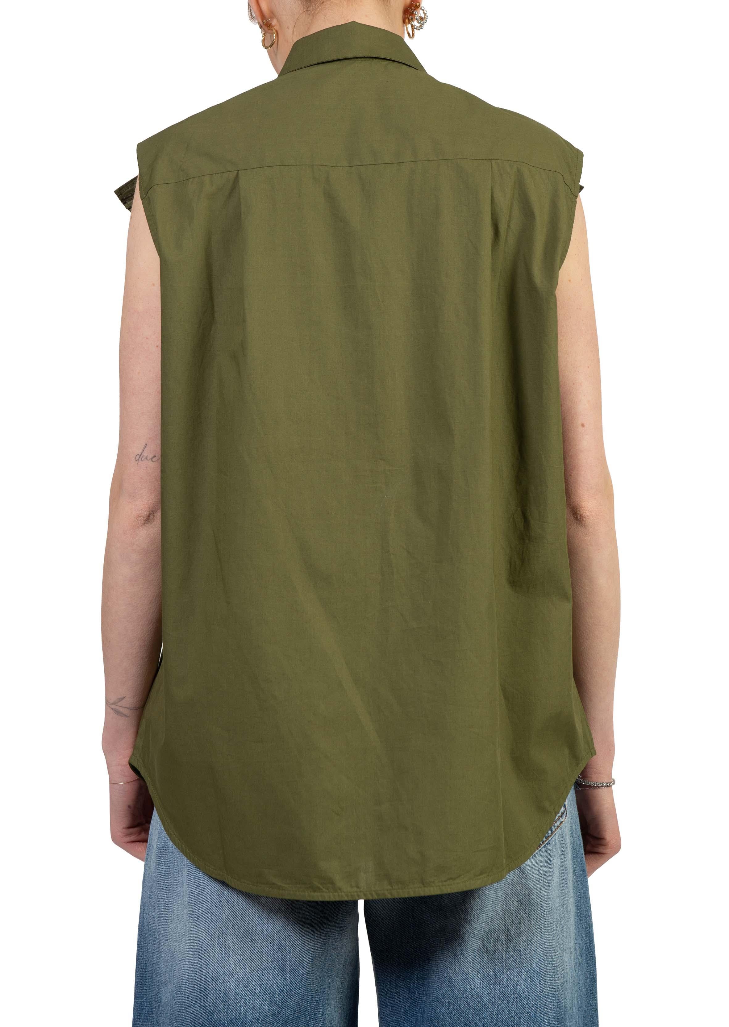 Camicia smanicata con rouge JEANDARLENE OLIVE ESSENTIEL ANTWERP