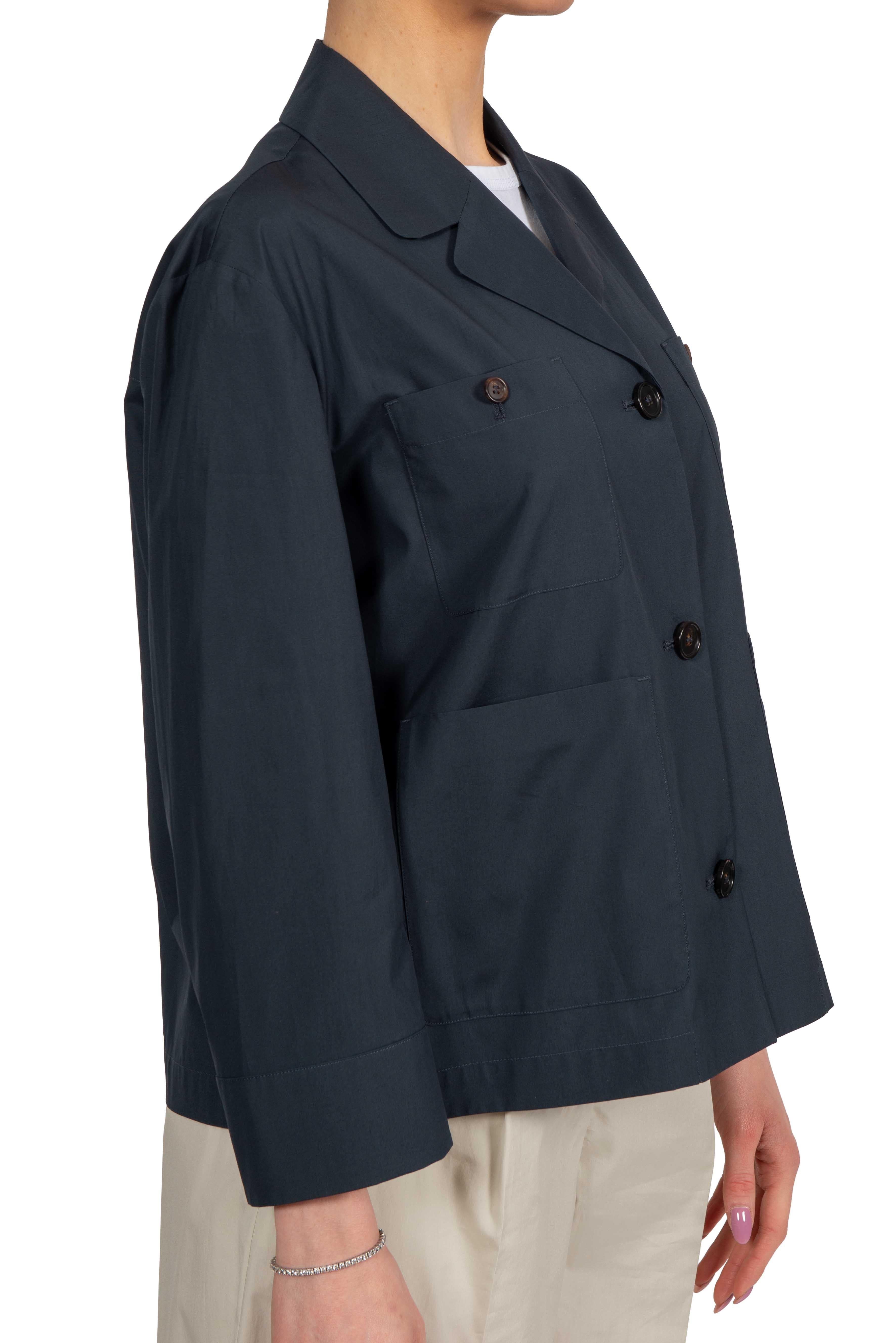 Camicia in popeline di cotone blu RENATA 051 MAX MARA