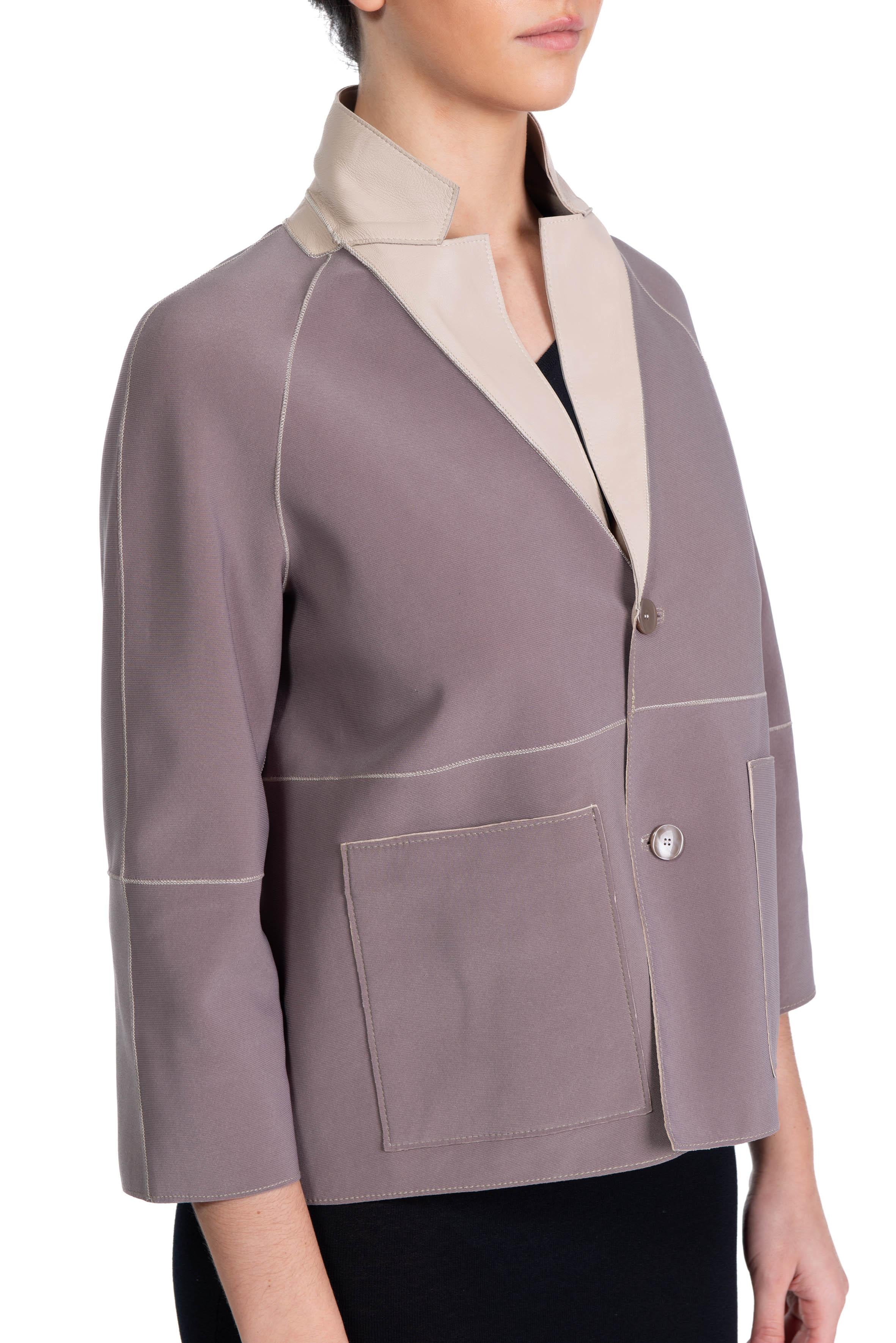 Giacca Loren corta in pelle reversibile latte LOREN REVERSIBILE LATTE THE JACKIE LEATHERS