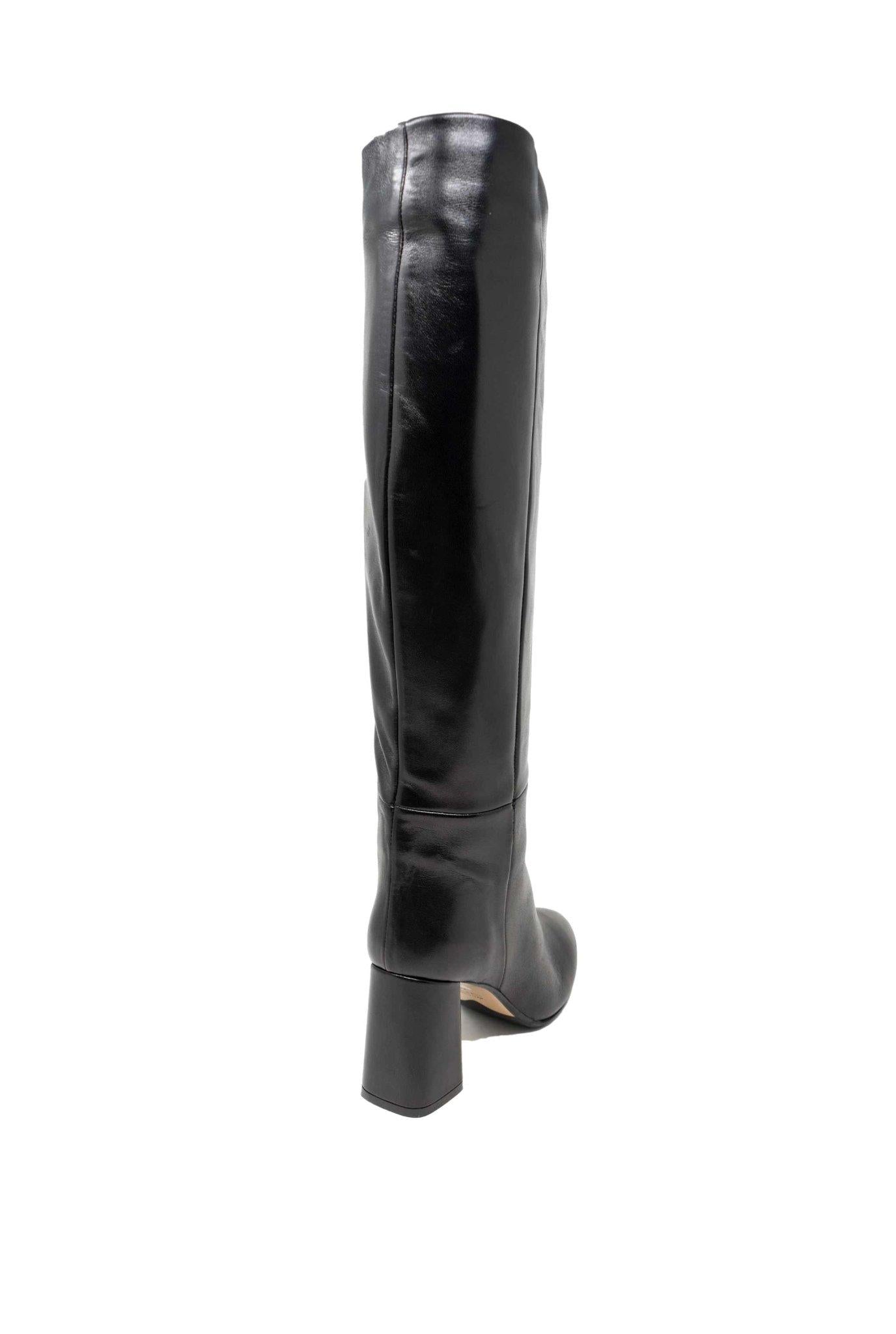 Stivale in pelle nera tac.co quadrato 9794 N ANNA F