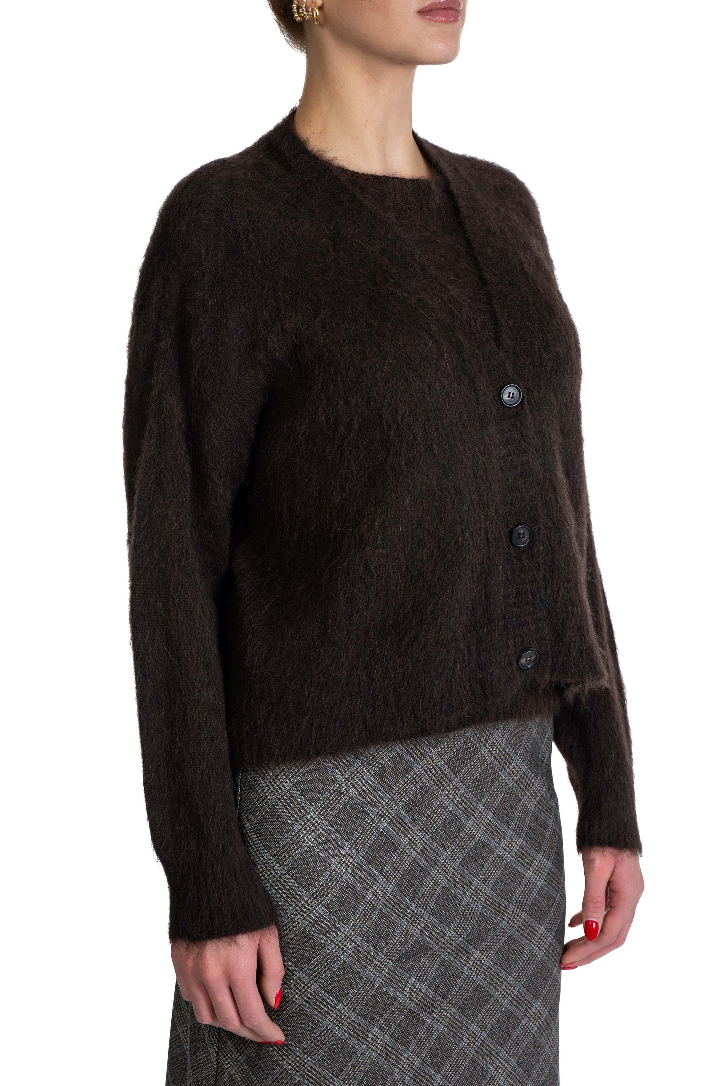 Cardigan corto testa di moro 61289 61289 WENGE D.EXTERIOR