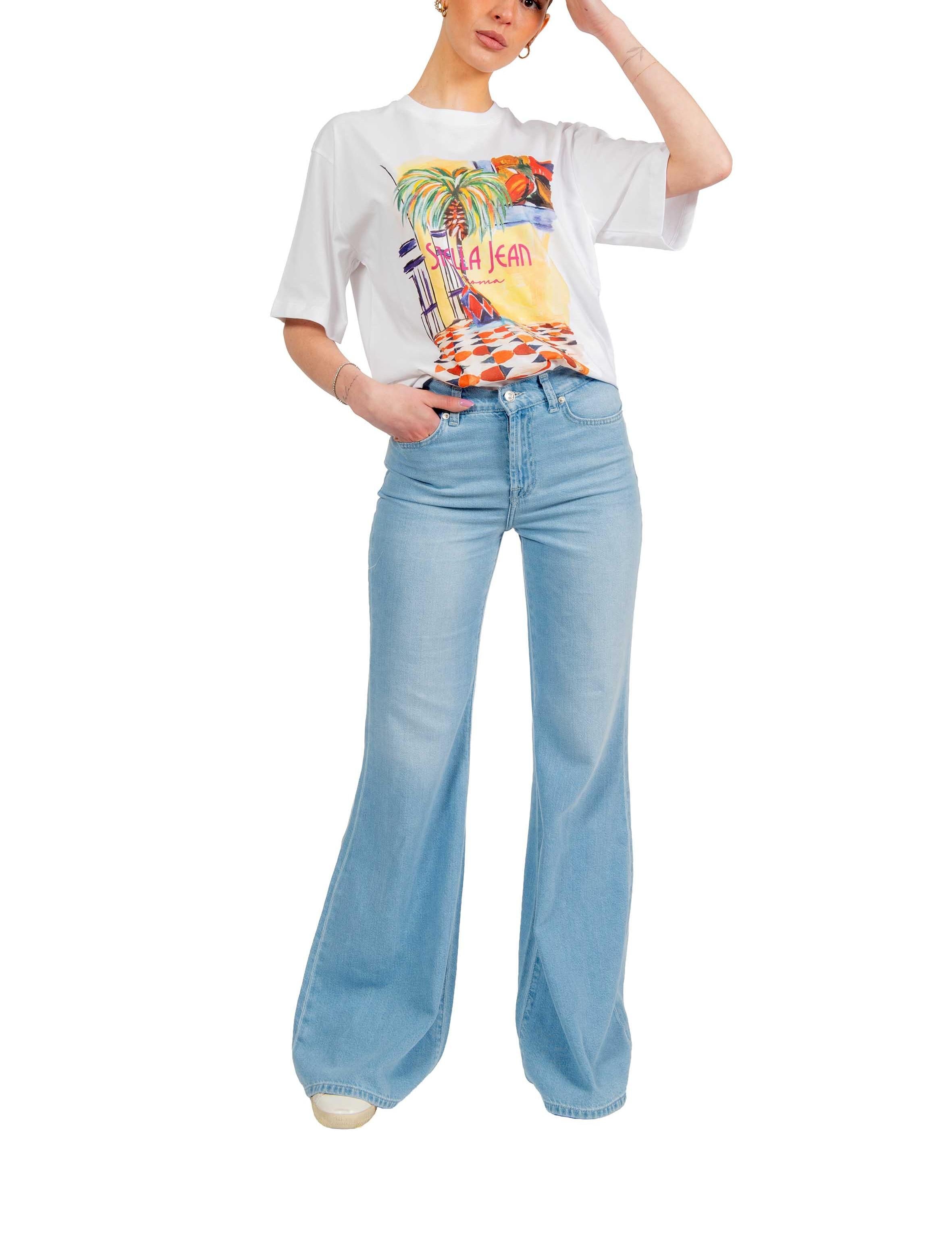 T-shirt stampa Stella Jean JT452 BIANCO STELLA JEAN