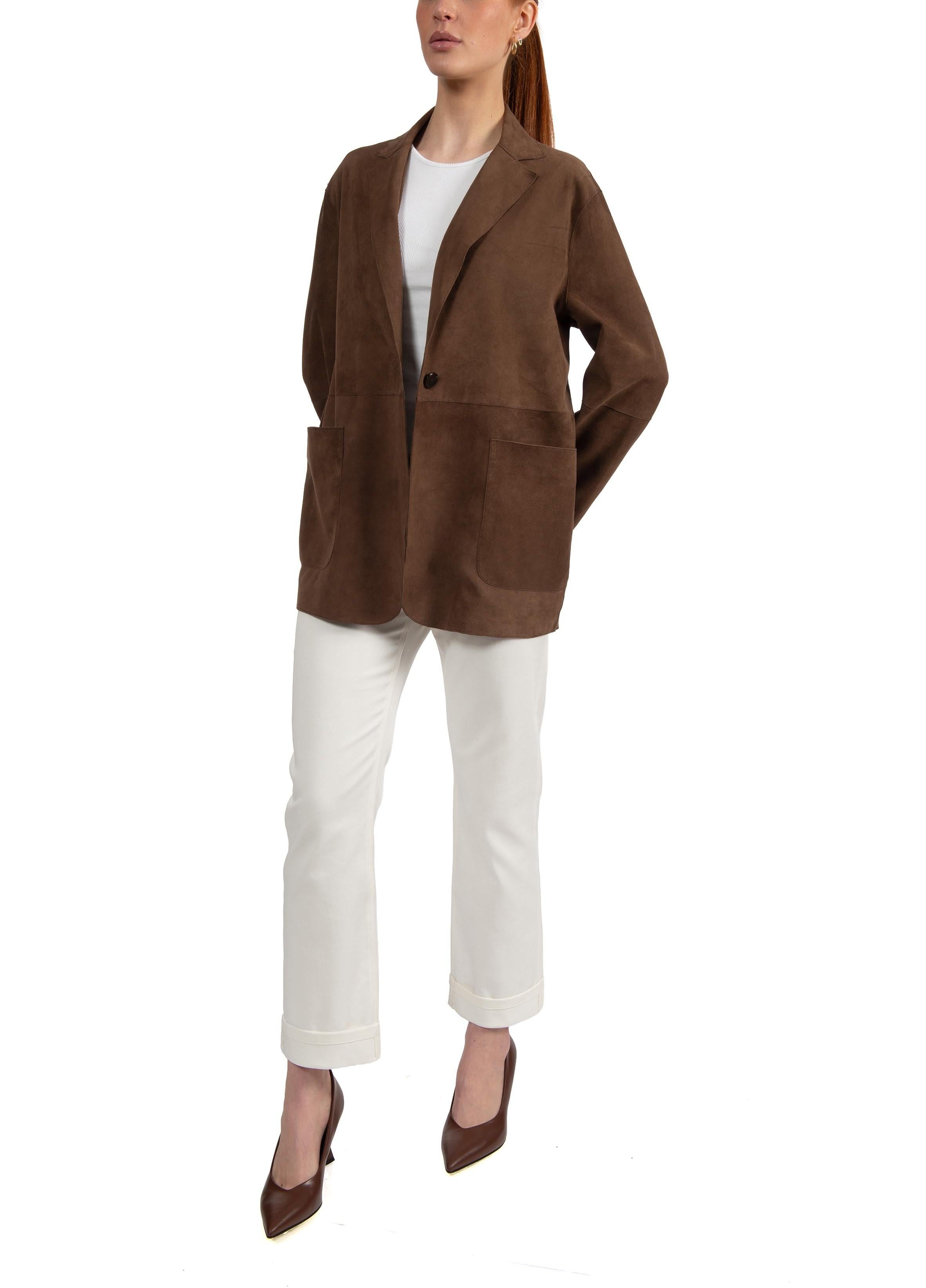 Giacca Bonnie in camoscio marrone BONNIE 126 THE JACKIE LEATHERS