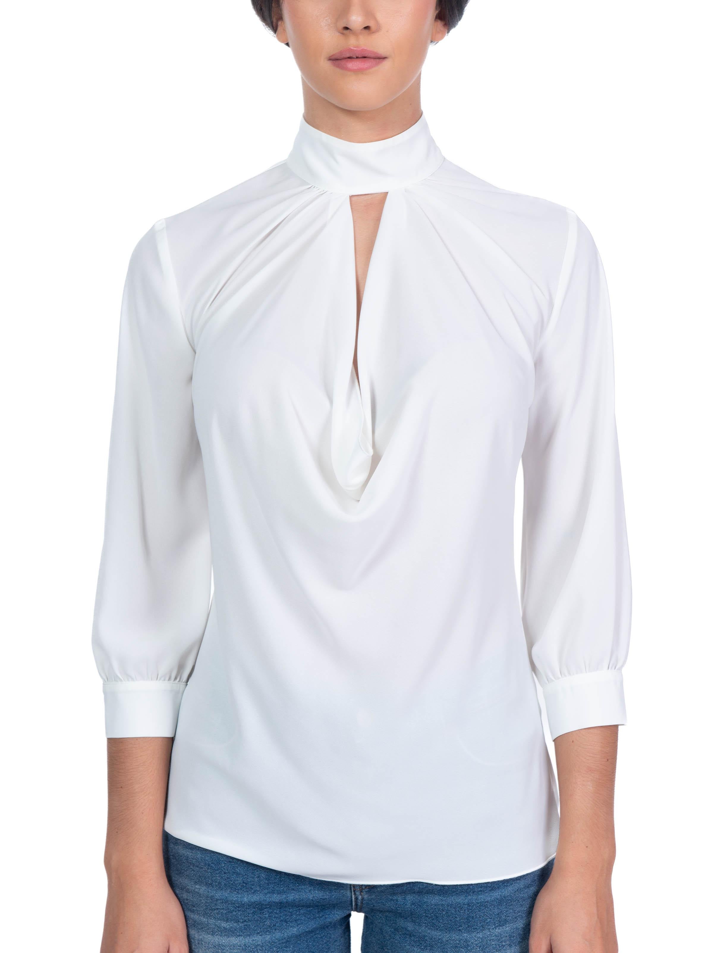 Blusa scollo a goccia bianco 4065 2859 BI ALICE MILLER