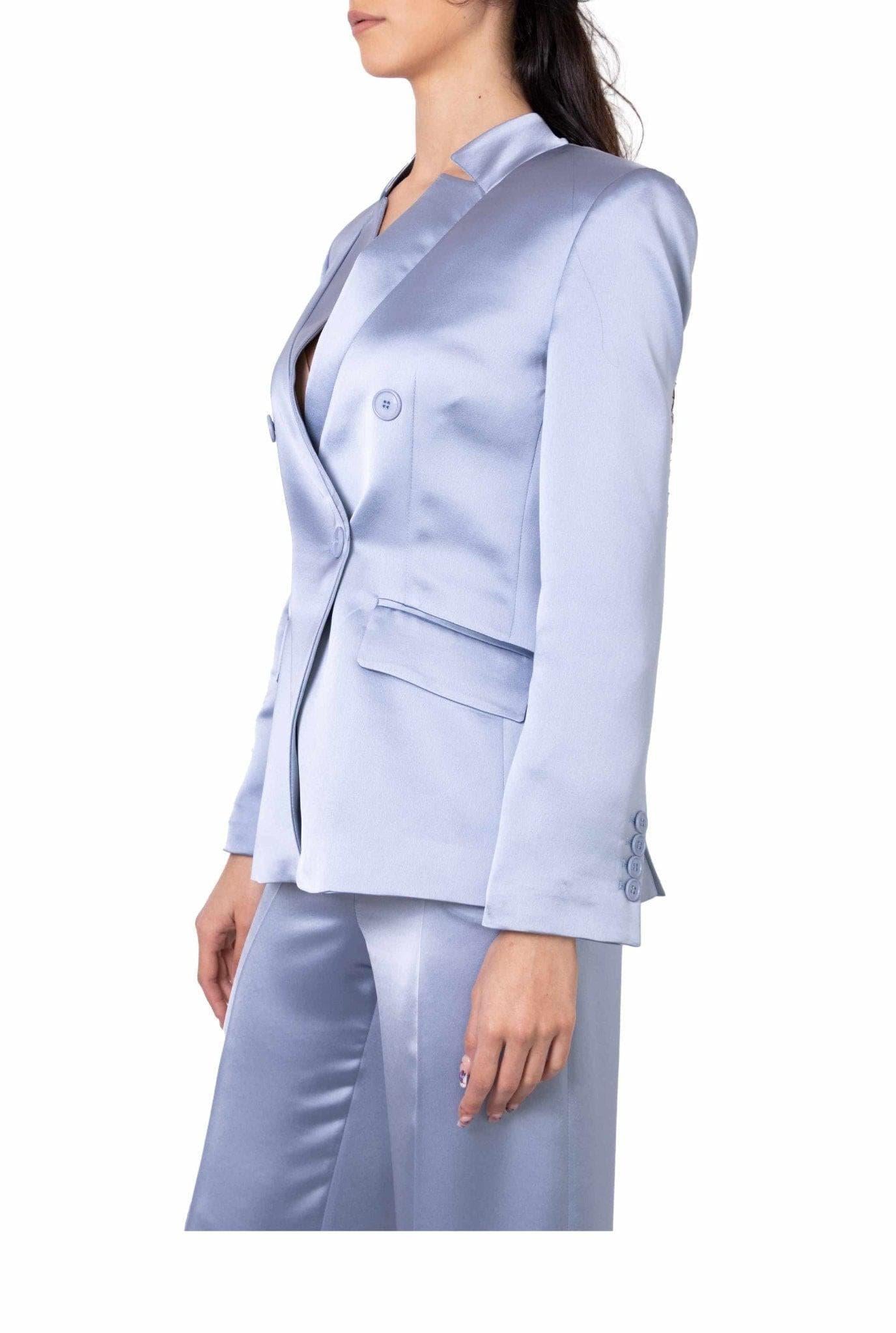 Giacca in raso color celeste polvere 3858 2674 C ALICE MILLER