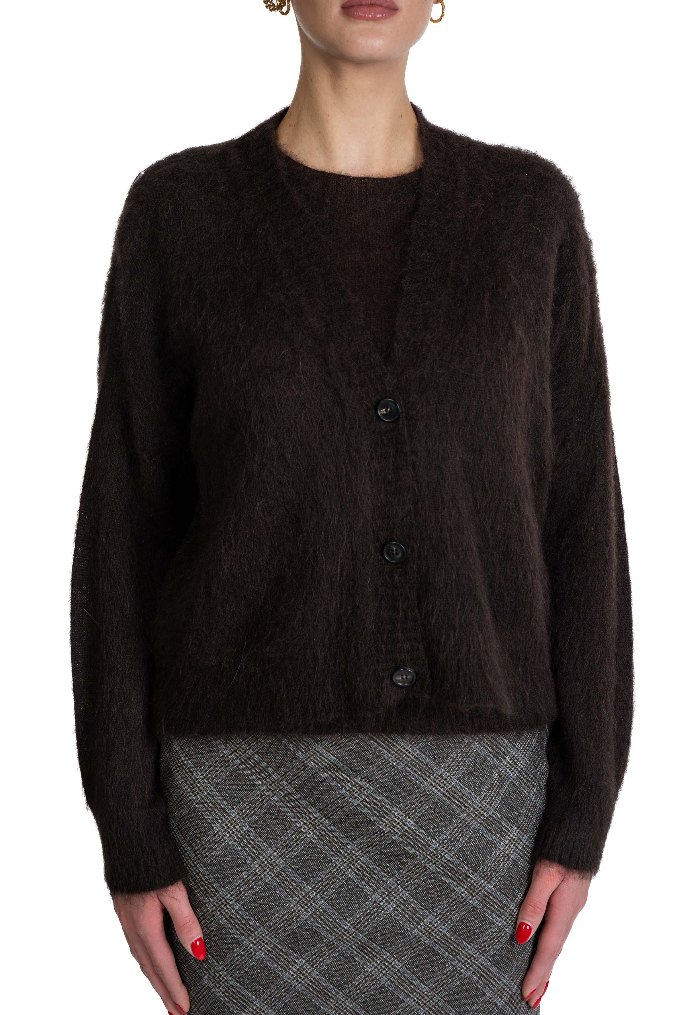 Cardigan corto testa di moro 61289 61289 WENGE D.EXTERIOR