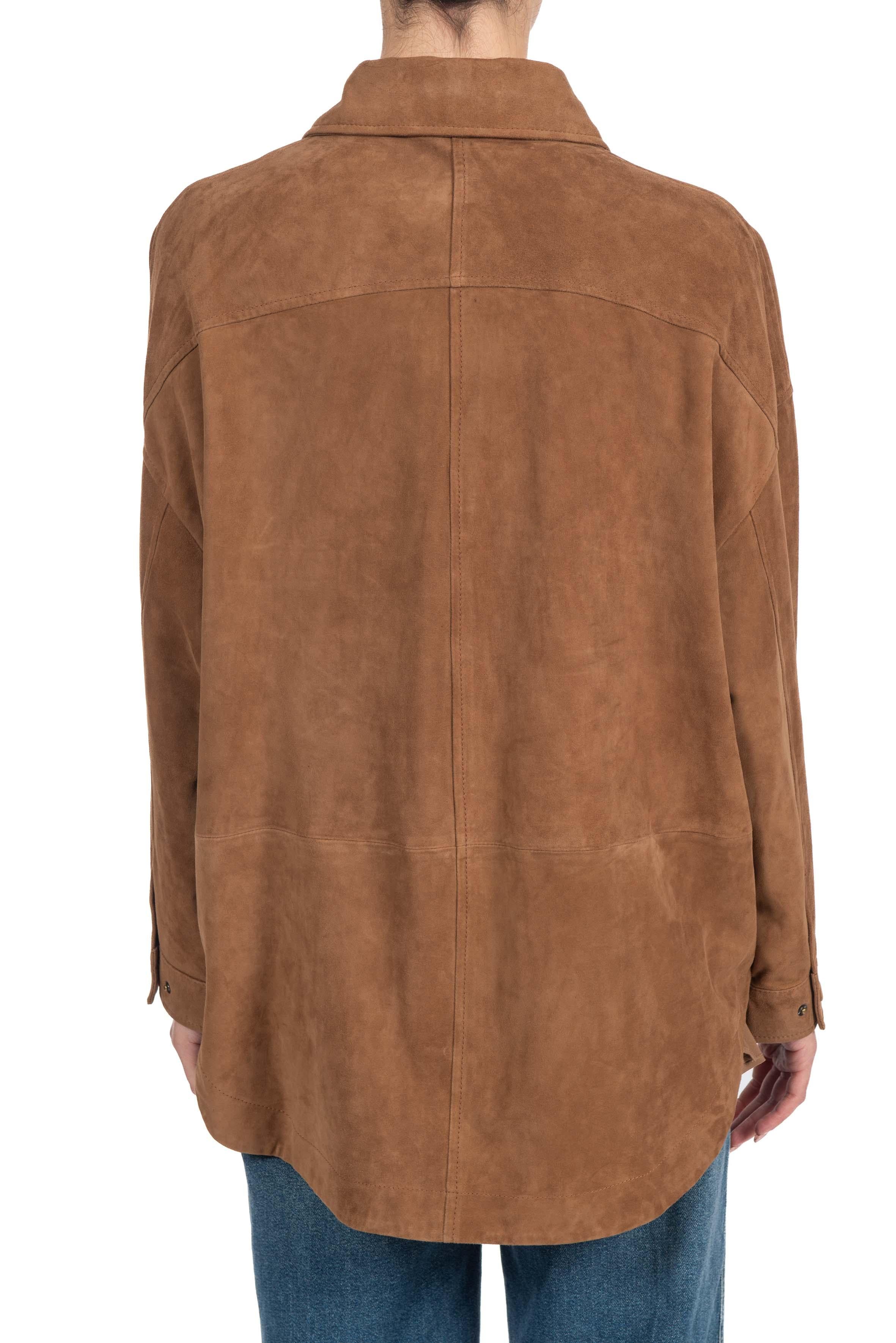 Giacca camicia in suede tabacco 40104 40104 TABACCO FEDERICA TOSI