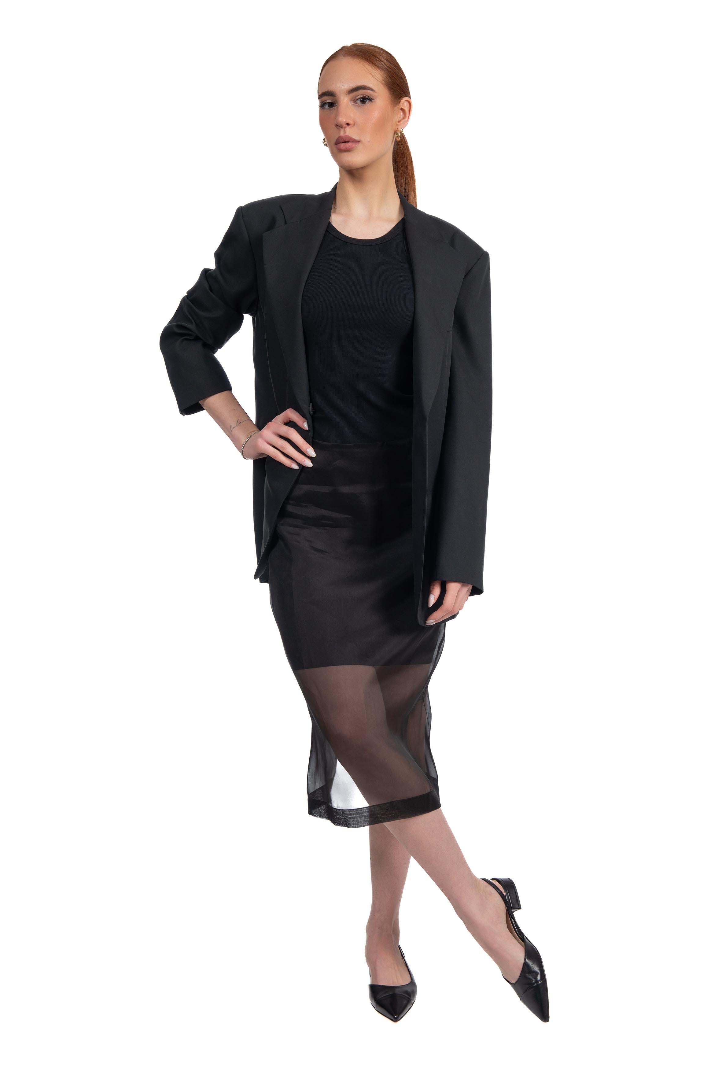 Giacca over in canvas nero 40301 NERO FEDERICA TOSI