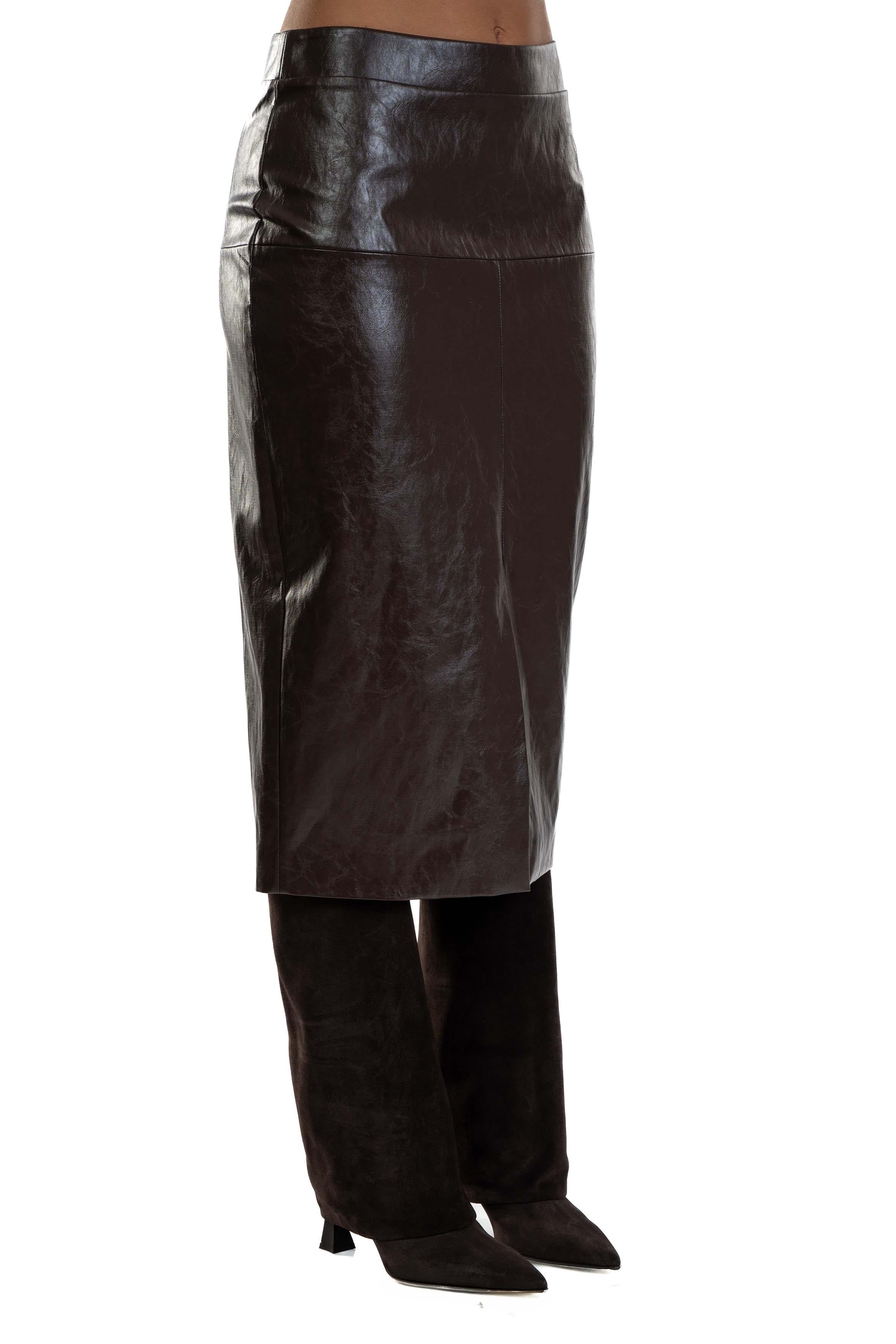 Gonna longuette in ecopelle 30702 302 MORO FEDERICA TOSI