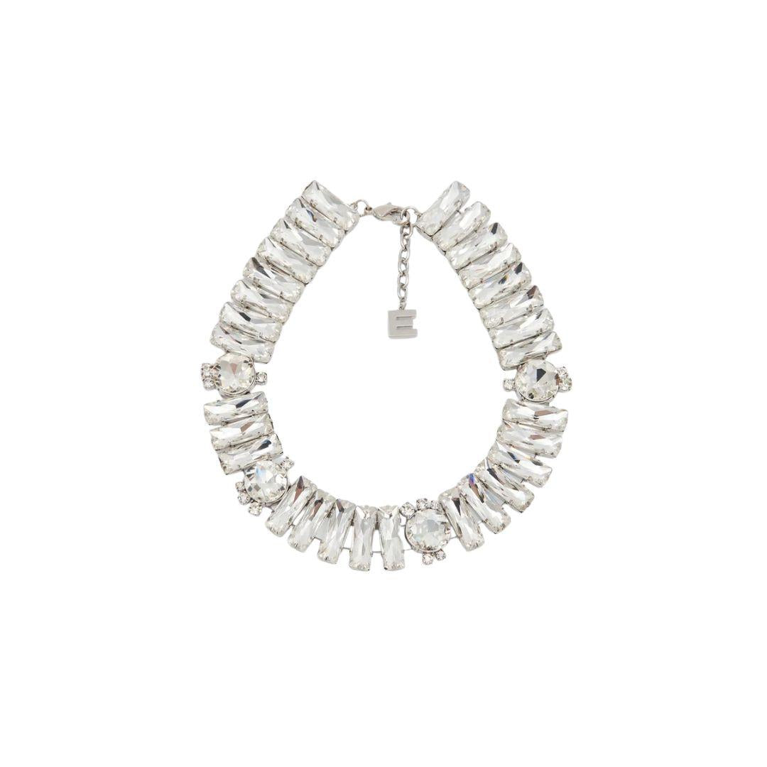 Collana con strass rettangolari argento JELIX LACE OFF WHITE ESSENTIEL ANTWERP
