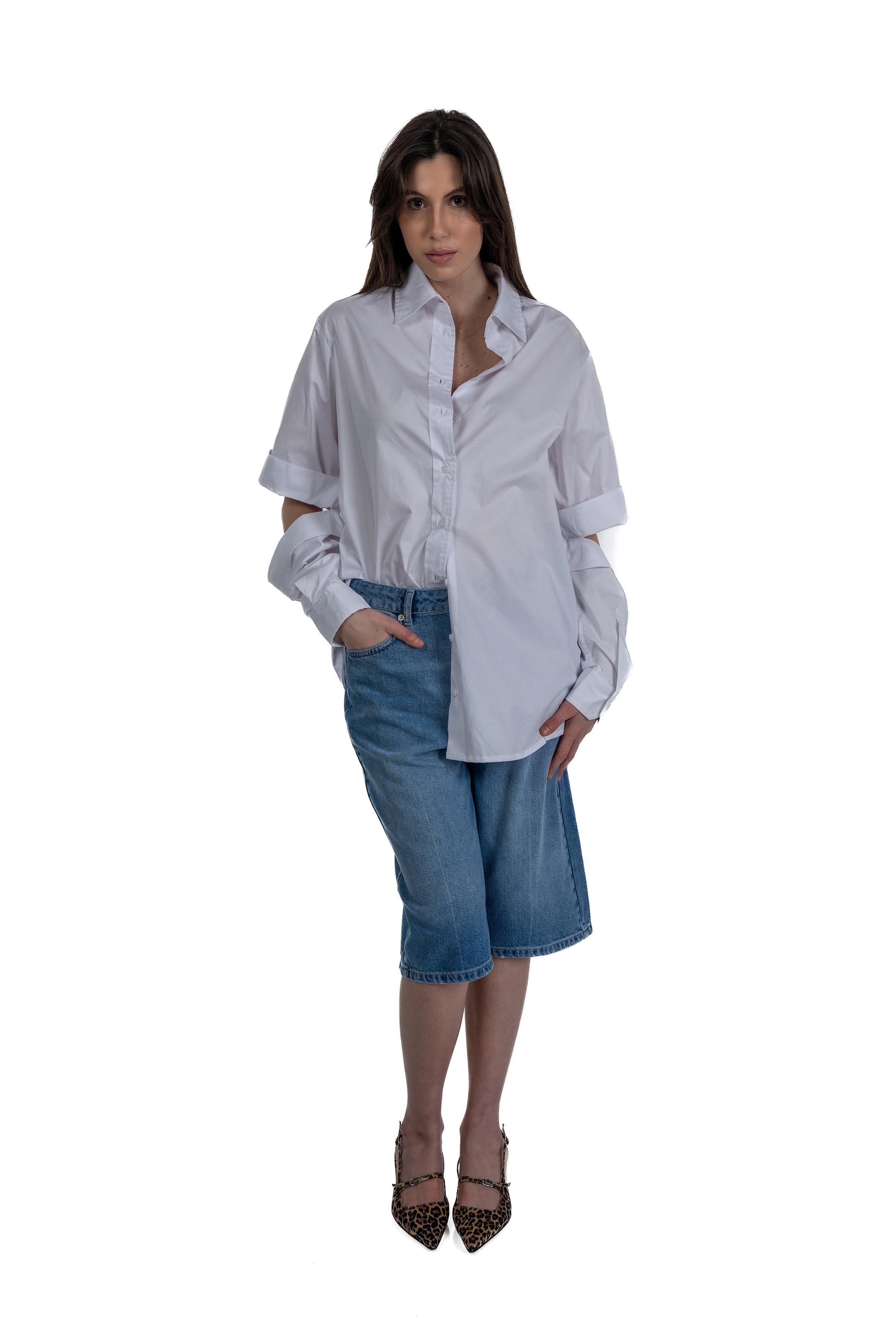 Camicia Tita over bianca cut-out TITA BA735 WHITE Balossa