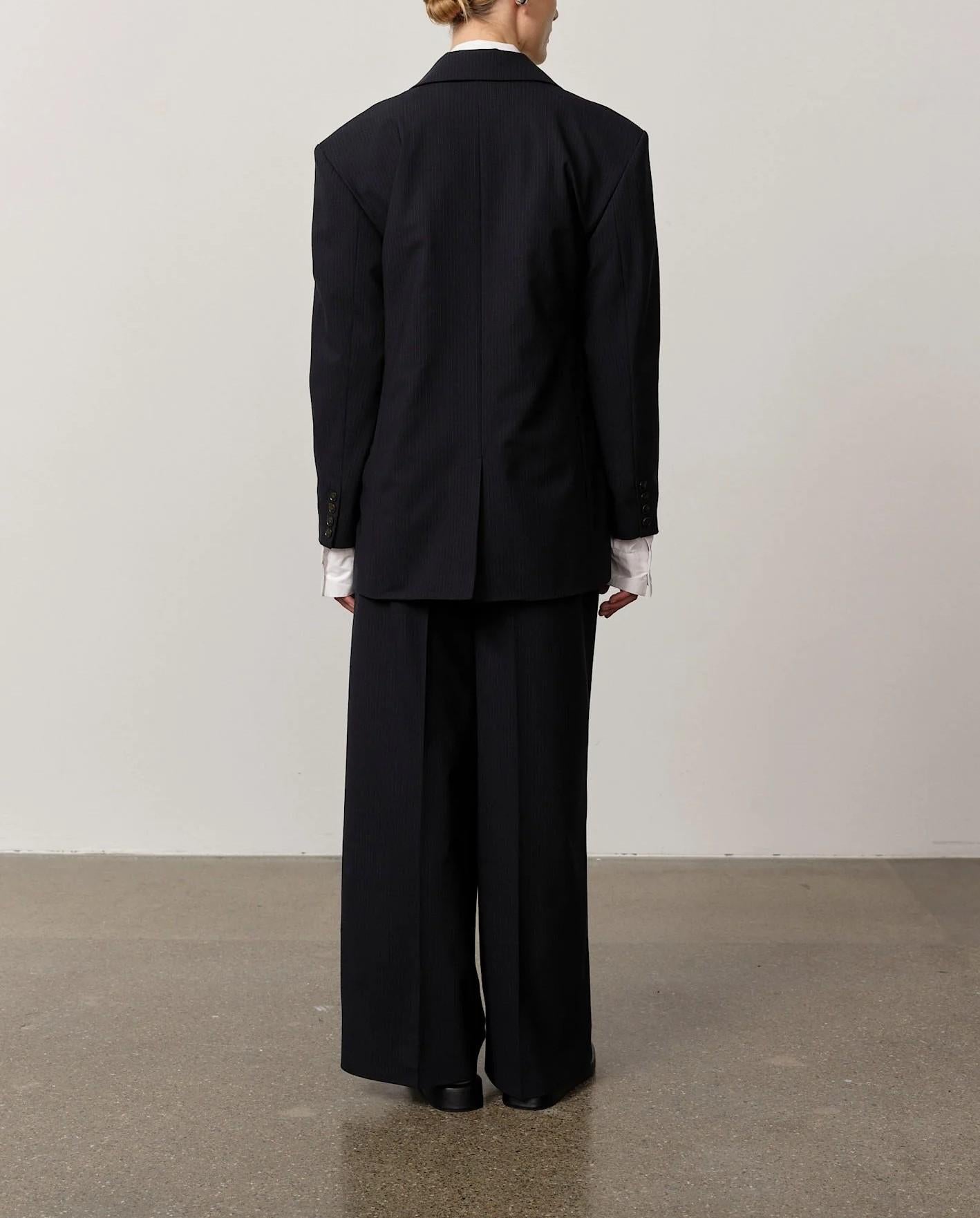 Giacca monopetto gessato YQAGO NAVY HERSKIND