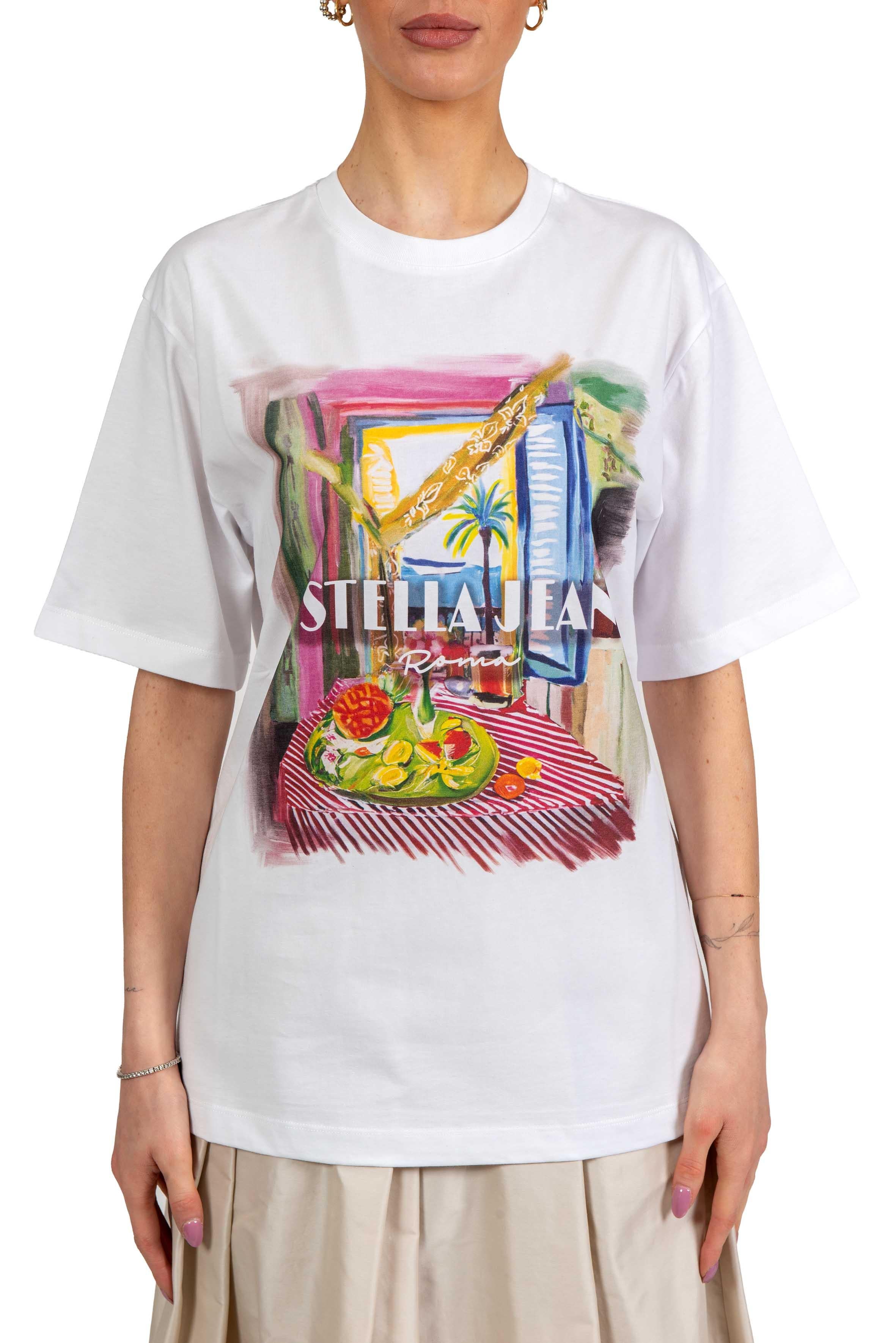 T-shirt stampa Stella Jean JT448 BIANCO STELLA JEAN