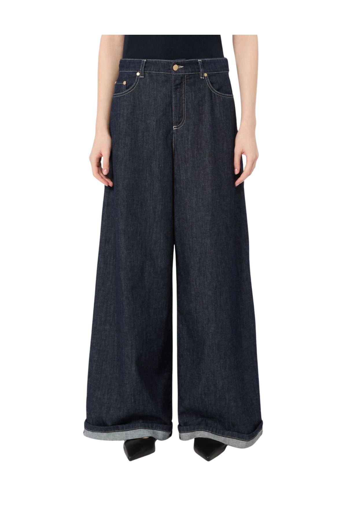 Jeans wide leg in denim di cotone blu Occhio OCCHIO 001 BLU MAX MARA