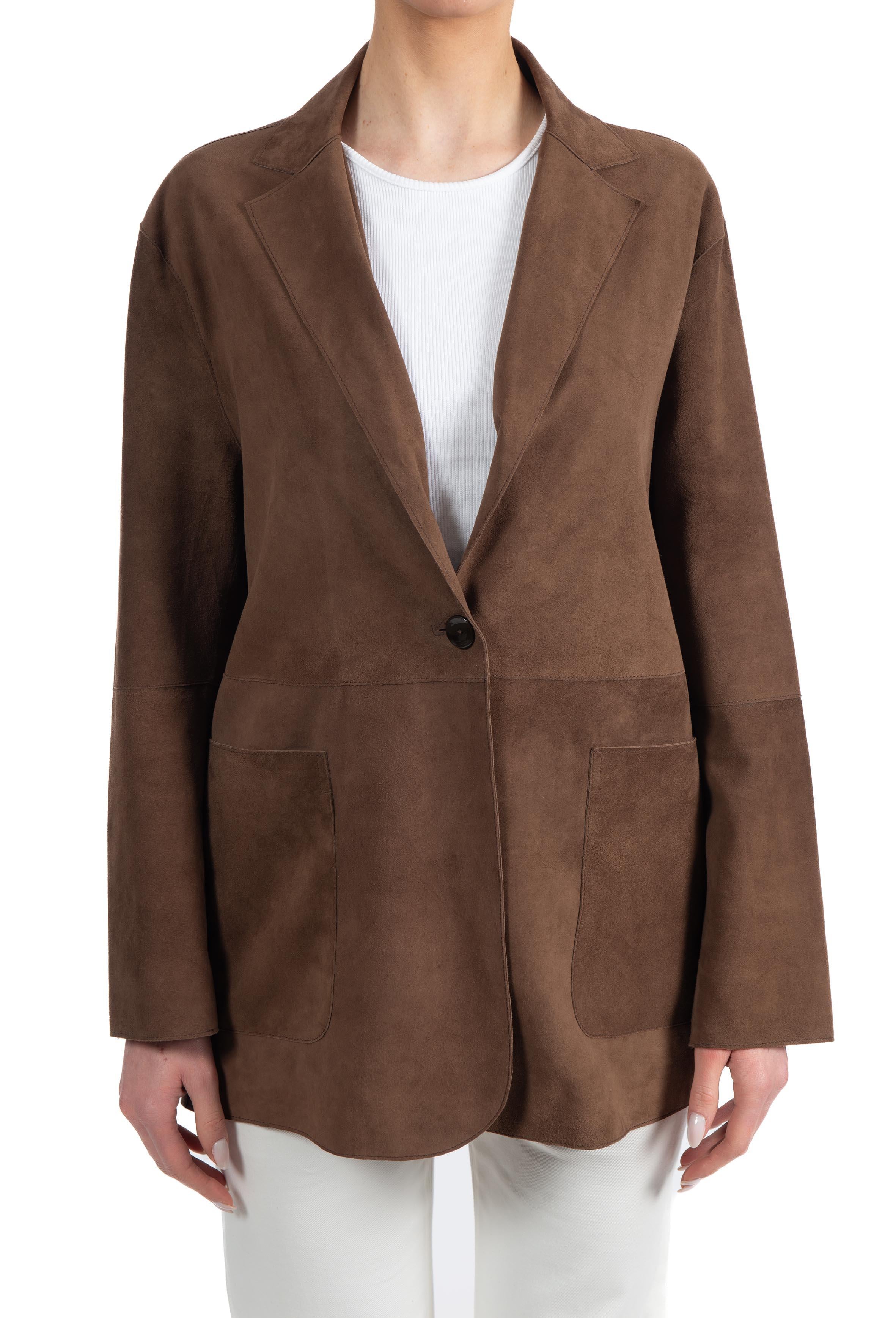 Giacca Bonnie in camoscio marrone BONNIE 126 THE JACKIE LEATHERS