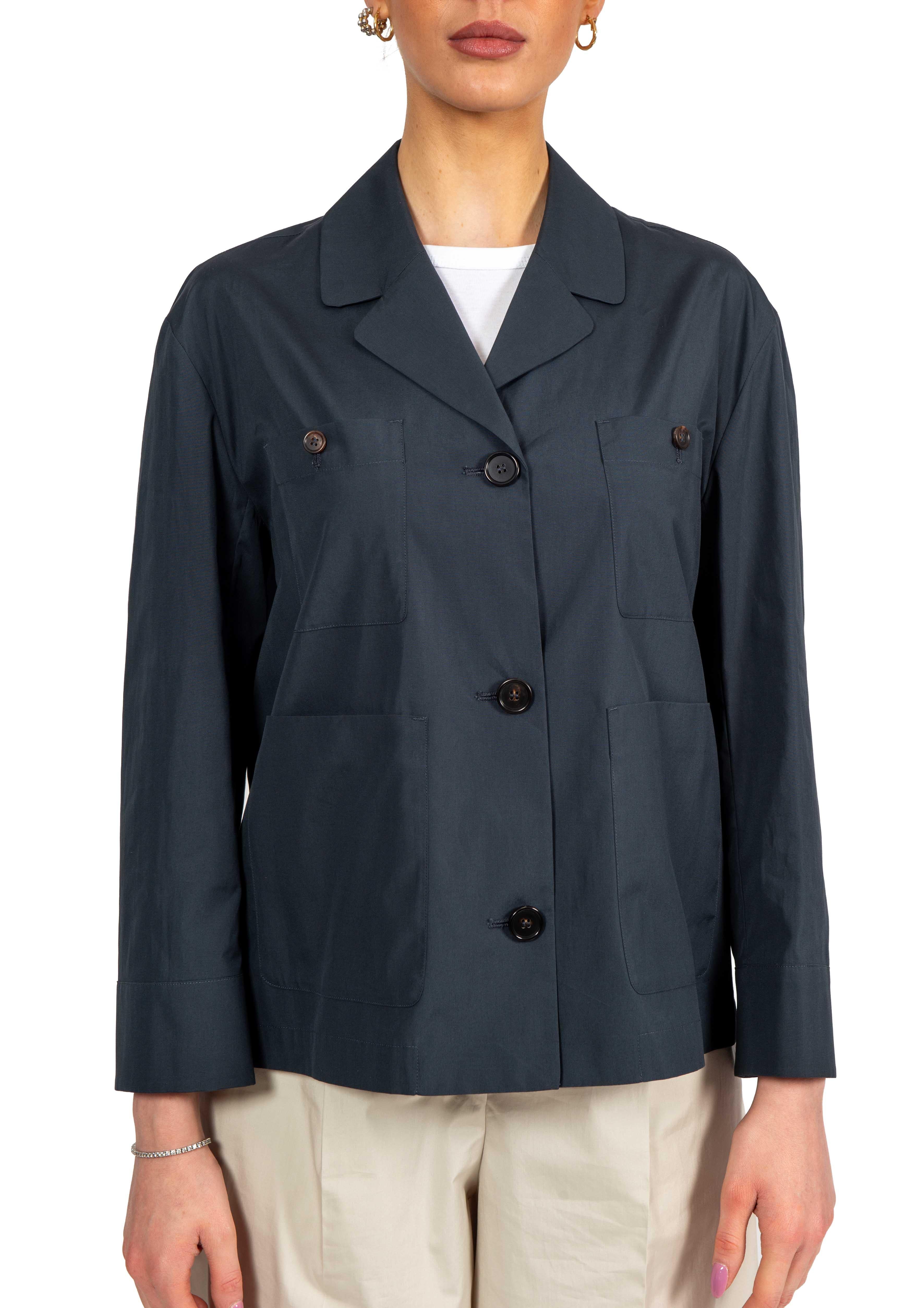 Camicia in popeline di cotone blu RENATA 051 MAX MARA