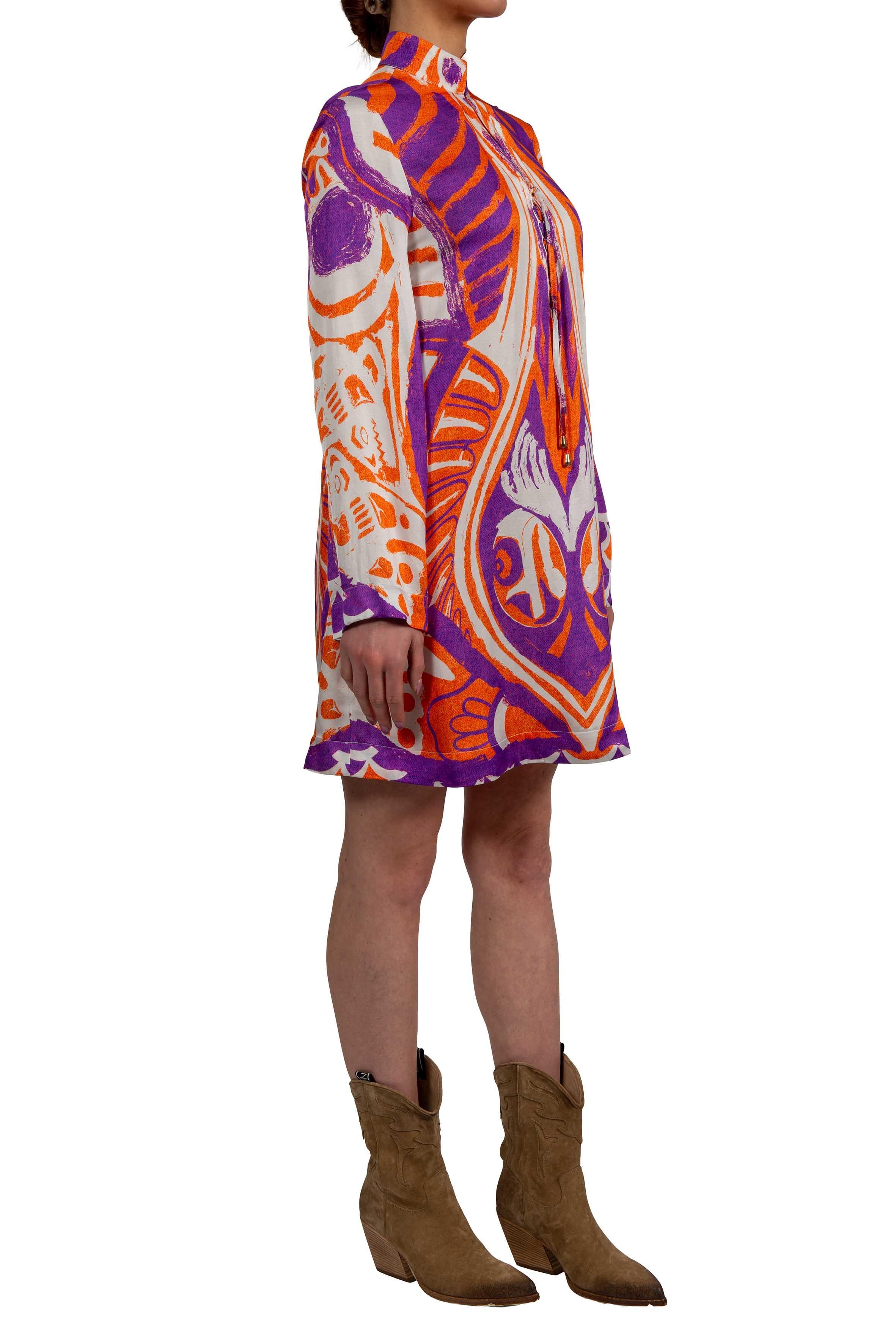 Caftano corto stampa alaska Stella Jean. JA402 STAMPA ALASKA STELLA JEAN