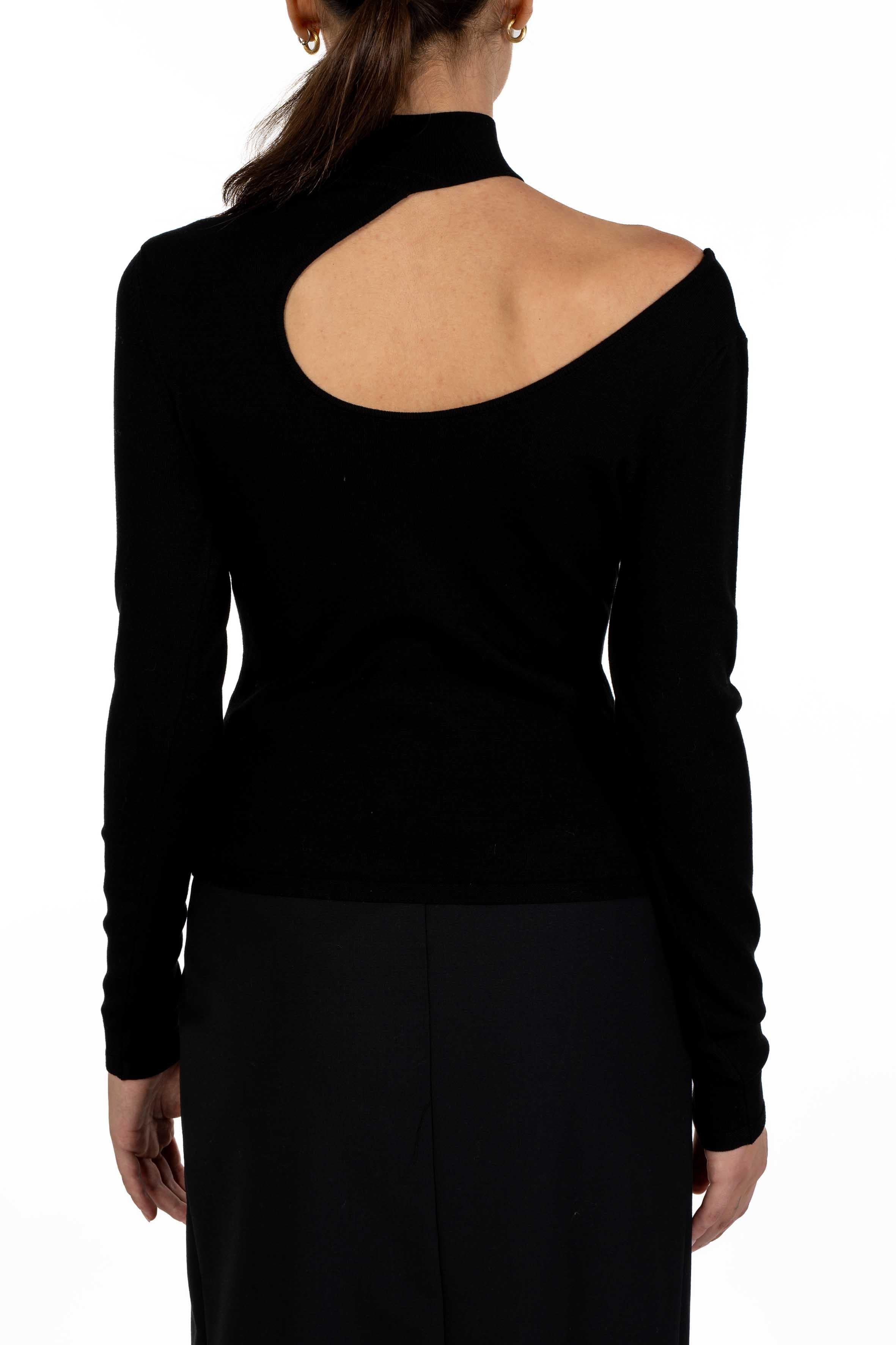 Maglia cut-out 32007 350 NERO FEDERICA TOSI