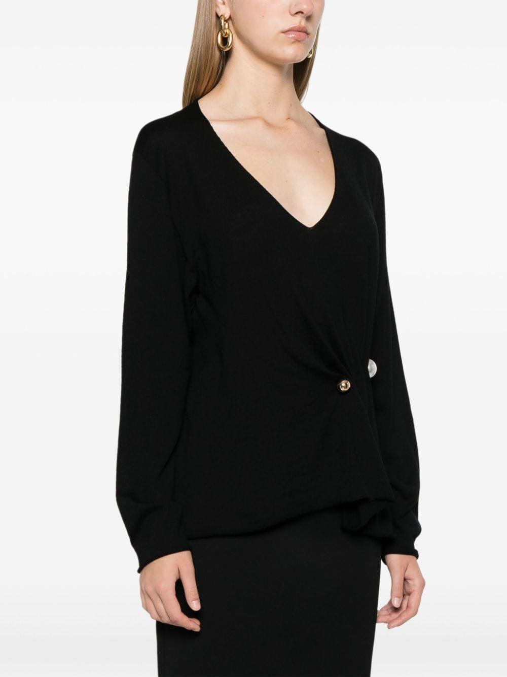 Maglia in lana nera con spilla 0920 7100 N PHILOSOPHY