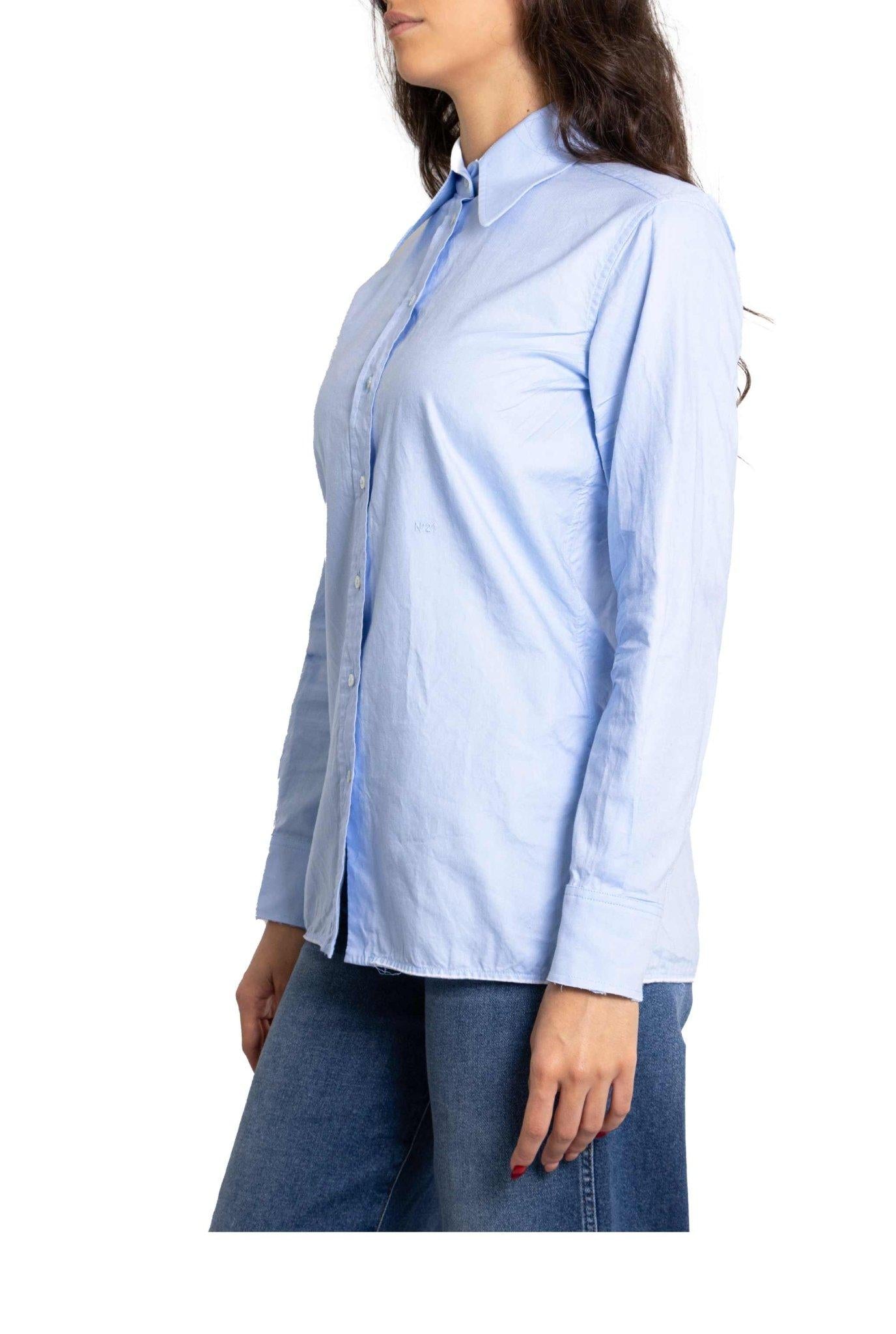 Camicia celeste effetto stropicciato G011 C N° 21