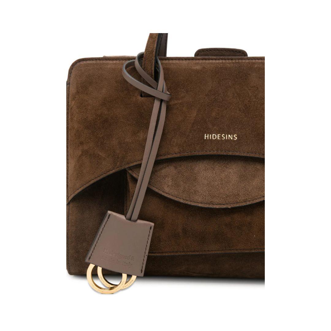 Borsa Flap M in suede cioccolato FLAP M SUEDE CHOCOLAT HIDESINS