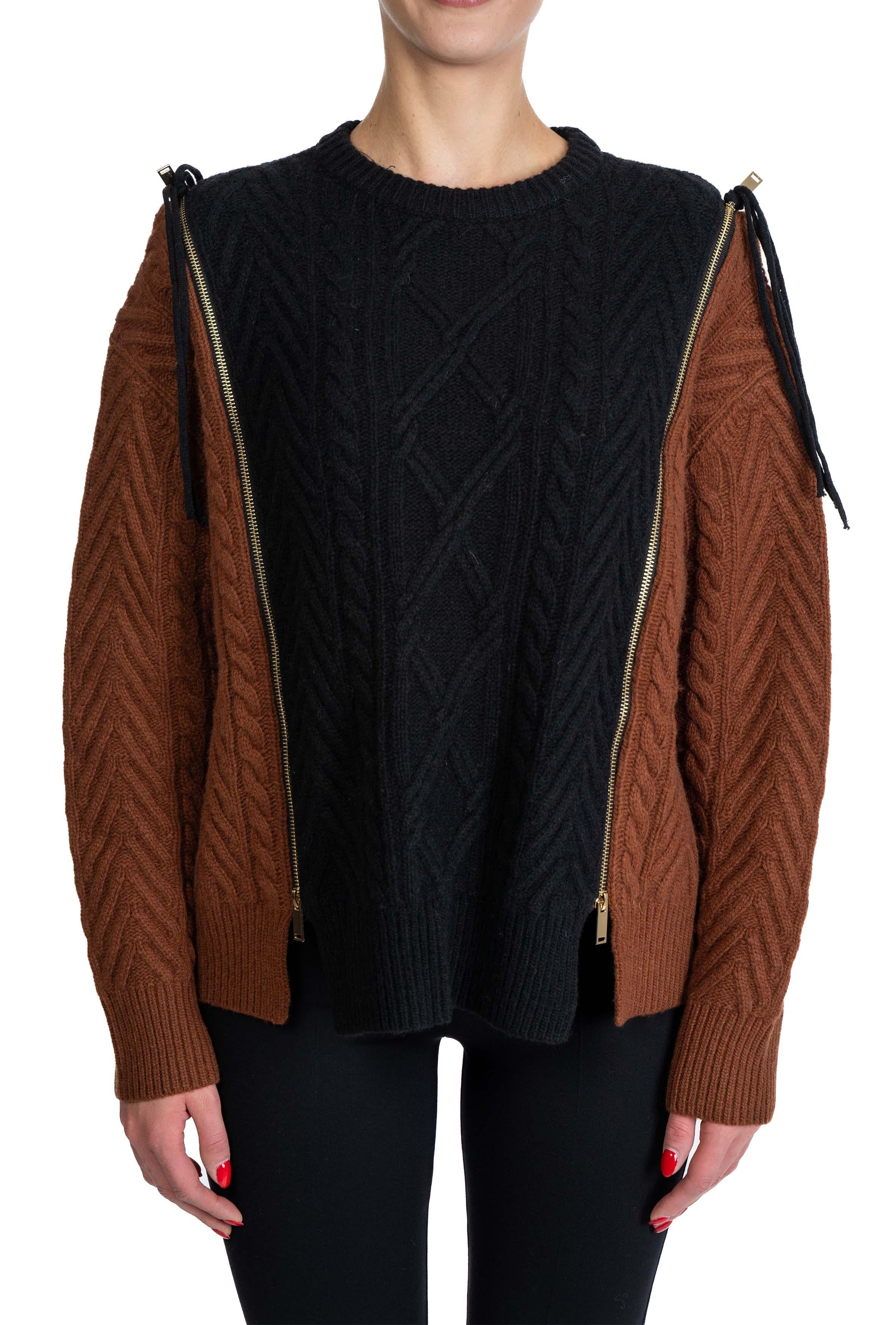 Maglia Leonor con zip sulle spalle LEONOR S5WB21 ANTRACITE SEMICOUTURE