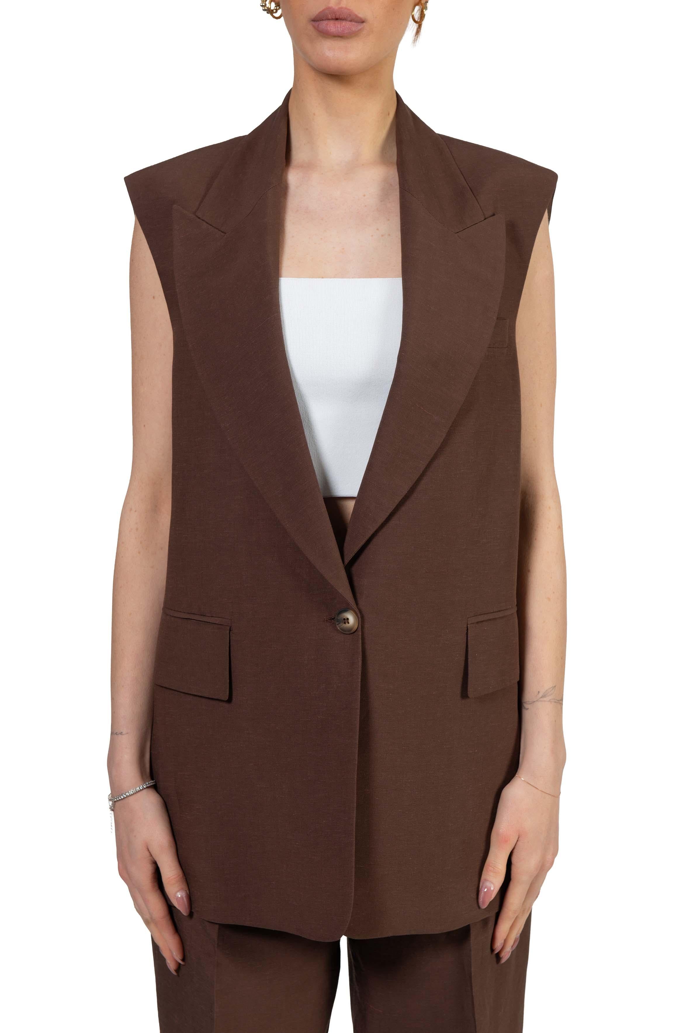 Gilet smanicato cioccolato 3798 2973 CIOCCOLATO ALICE MILLER
