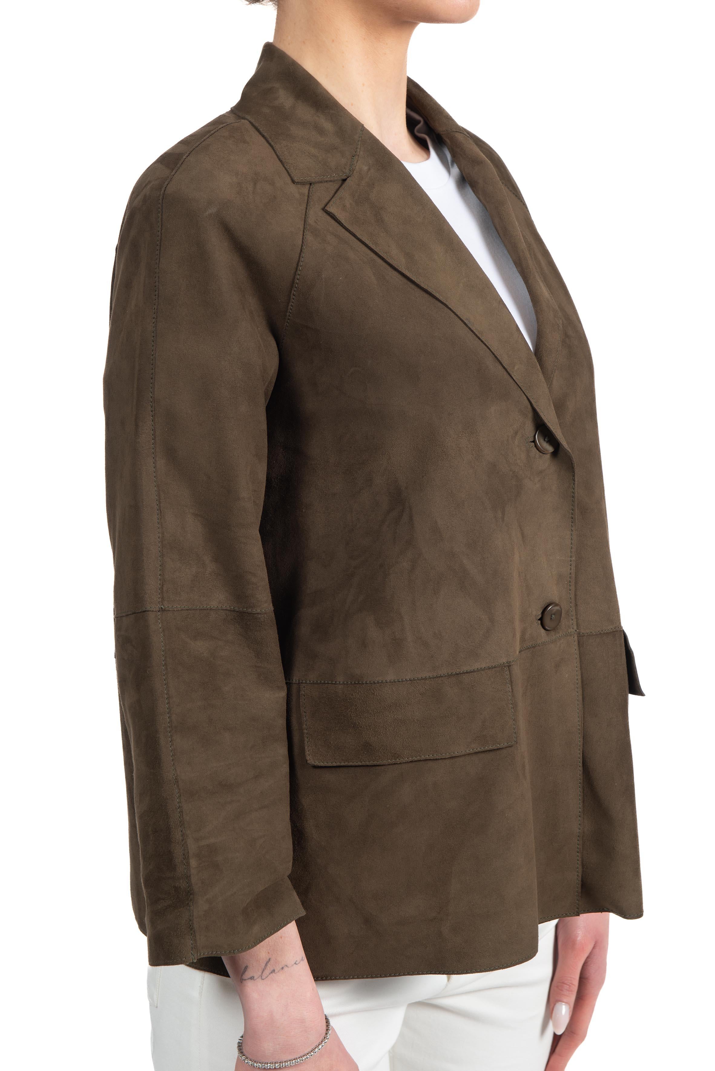 Giacca in camoscio Lara marrone LARA 126 THE JACKIE LEATHERS