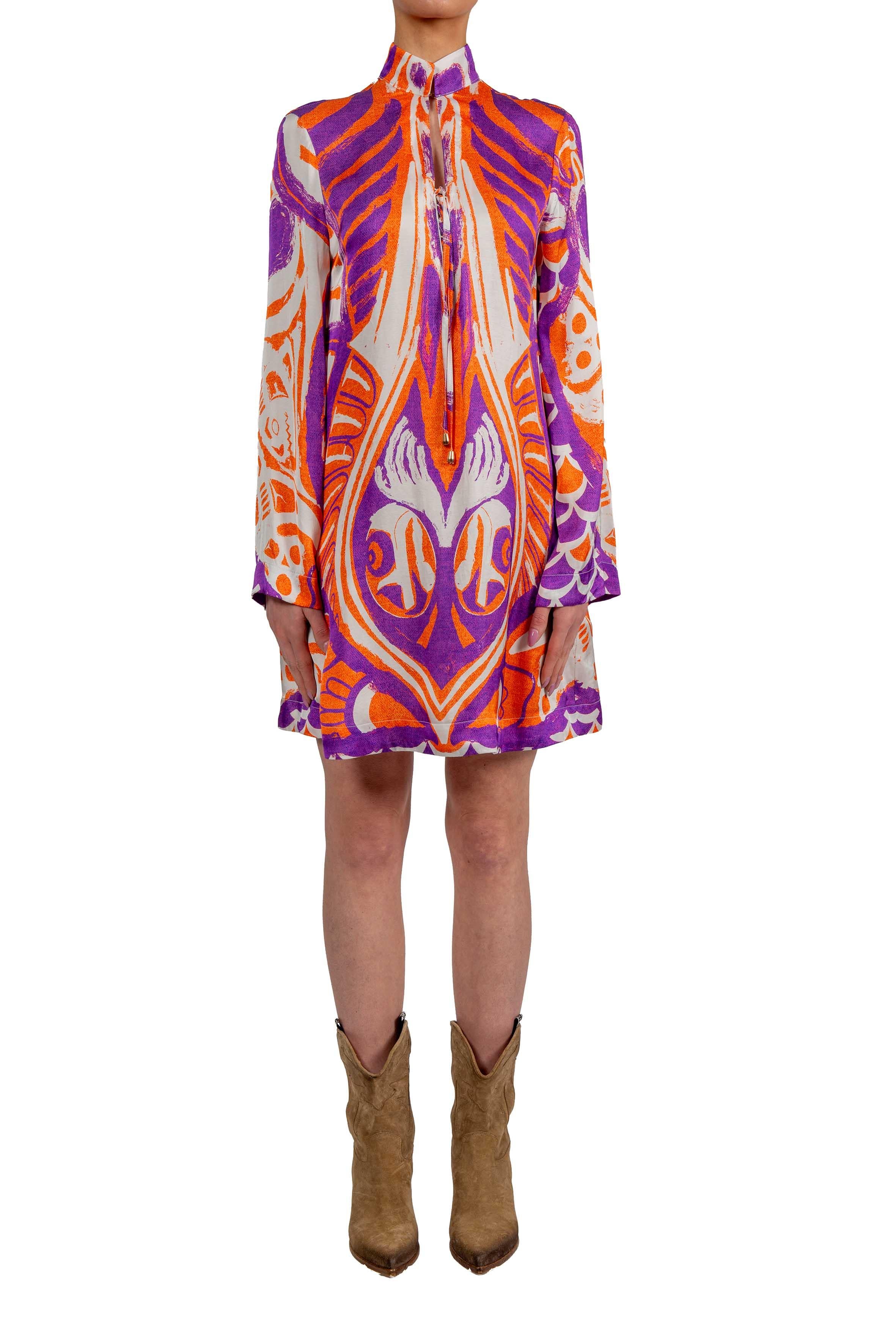 Caftano corto stampa alaska Stella Jean. JA402 STAMPA ALASKA STELLA JEAN