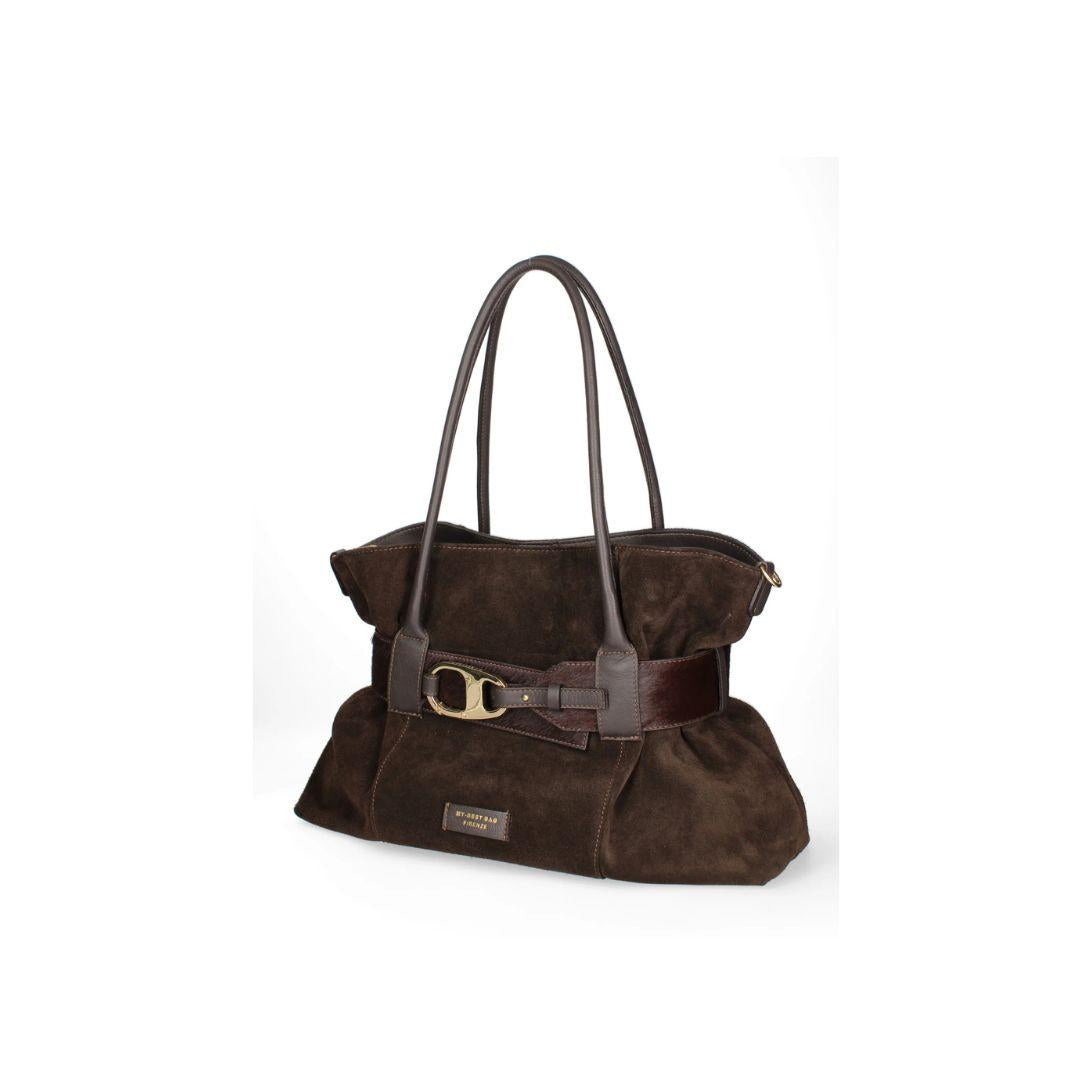 Borsa Margot 1042 in suede testa di moro 1042 MARGOT CHOCOLATE MY BEST BAG