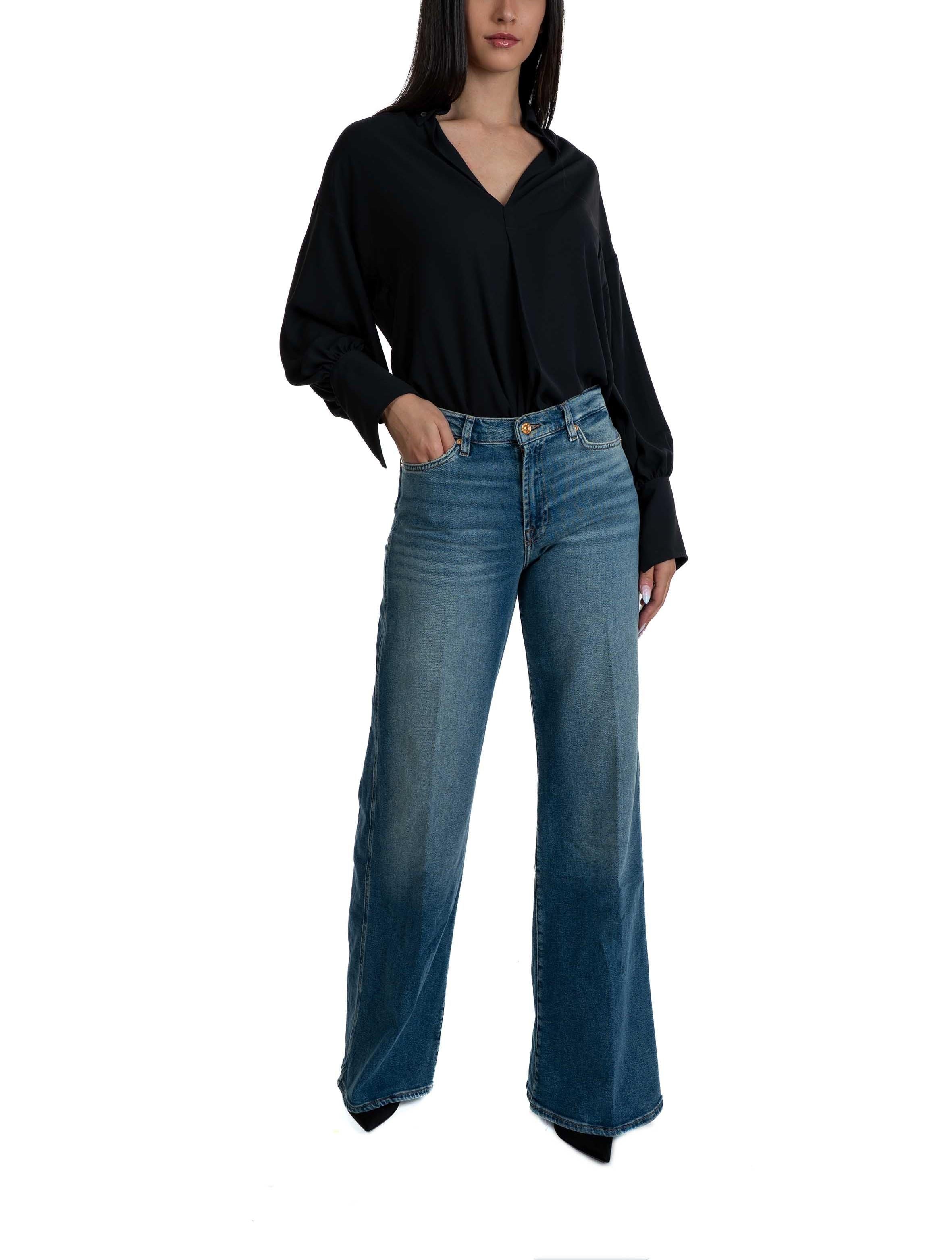 Blusa scollo a V nera 4032 2859 N ALICE MILLER