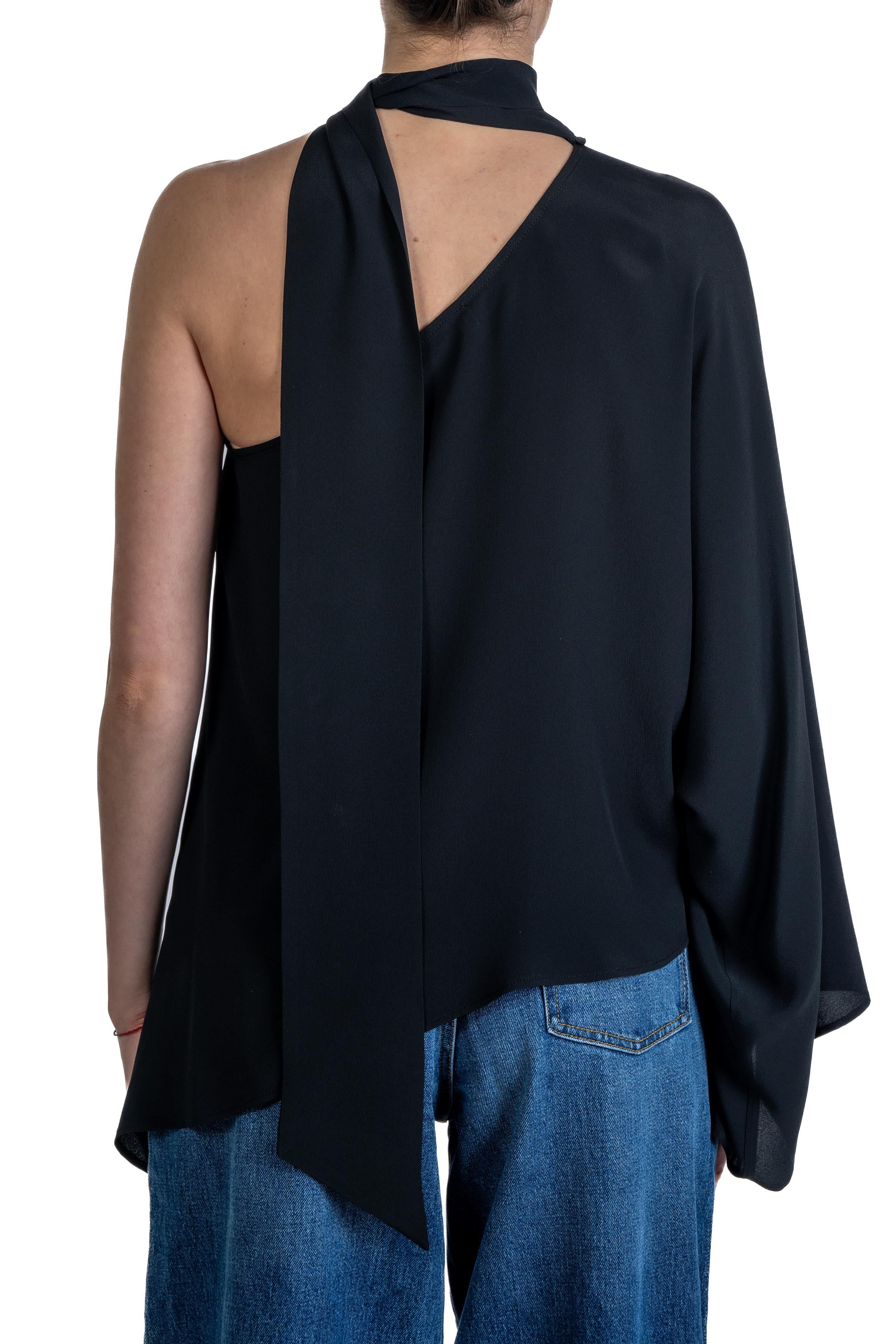 Crepe de chine one-shoulder 41106-412 BLACK 29 FEDERICA TOSI